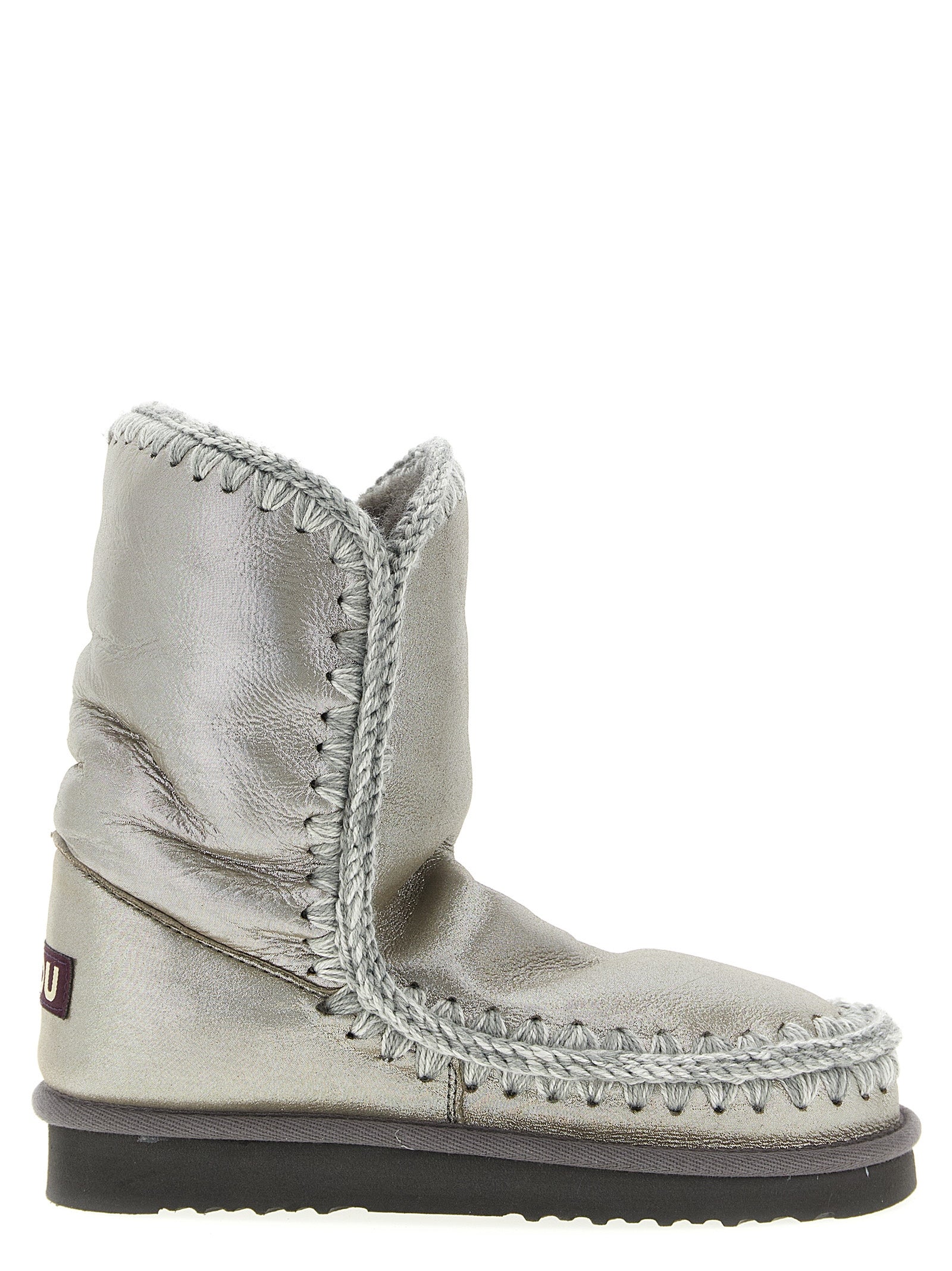 Mou Ankle Boots aus Lammleder in Silber