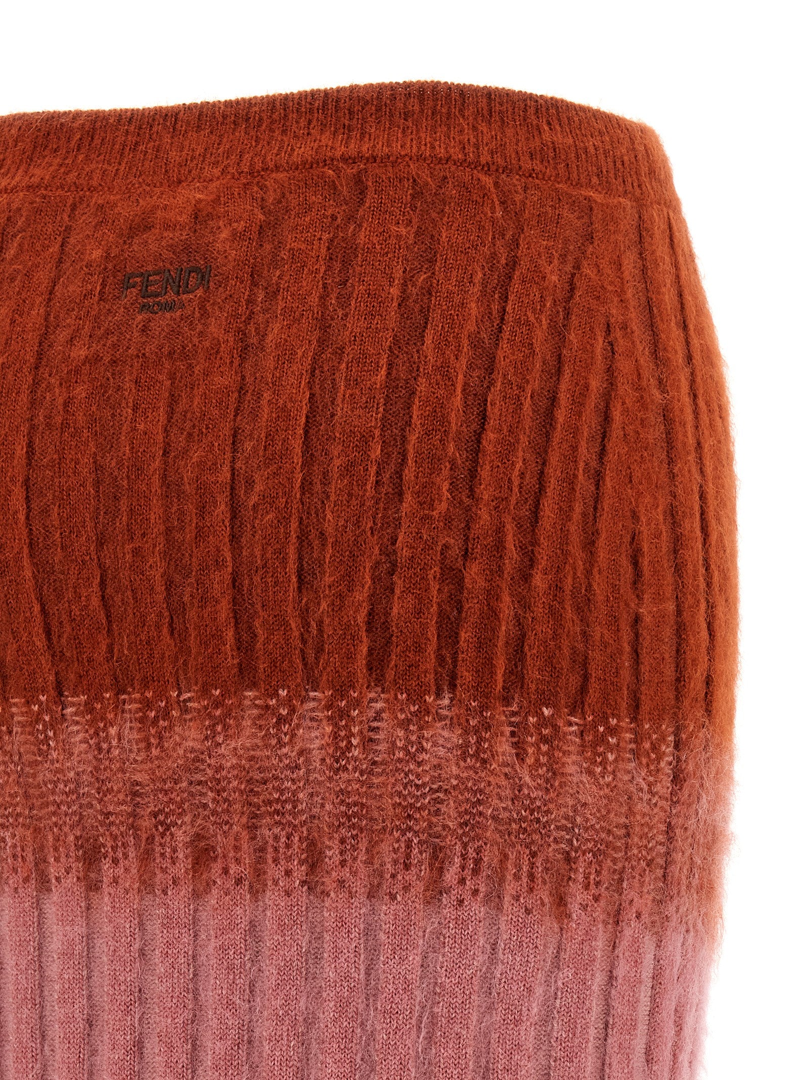 Fendi Midilanger Rock aus mehrfarbiger Wolle