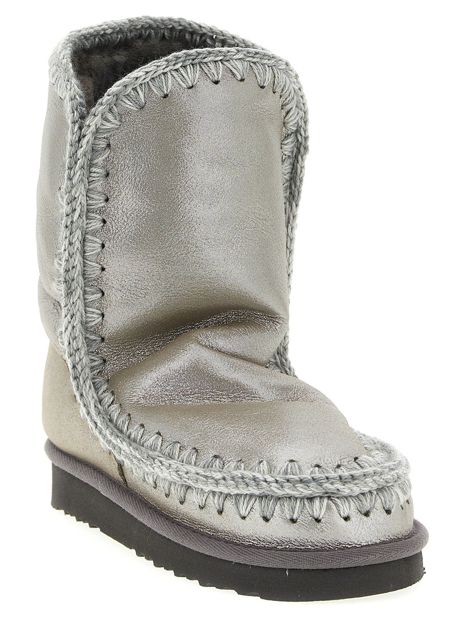 Mou Ankle Boots aus Lammleder in Silber