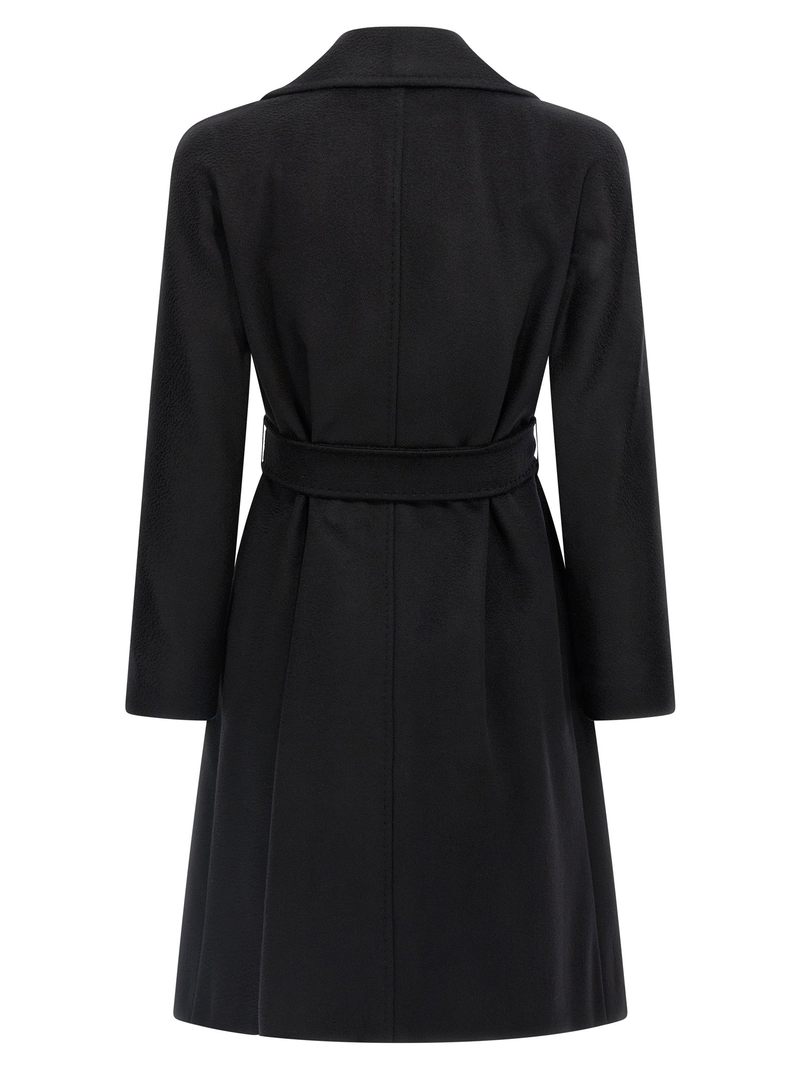 Max Mara Schwarzer Wollmantel aus reiner Schurwolle