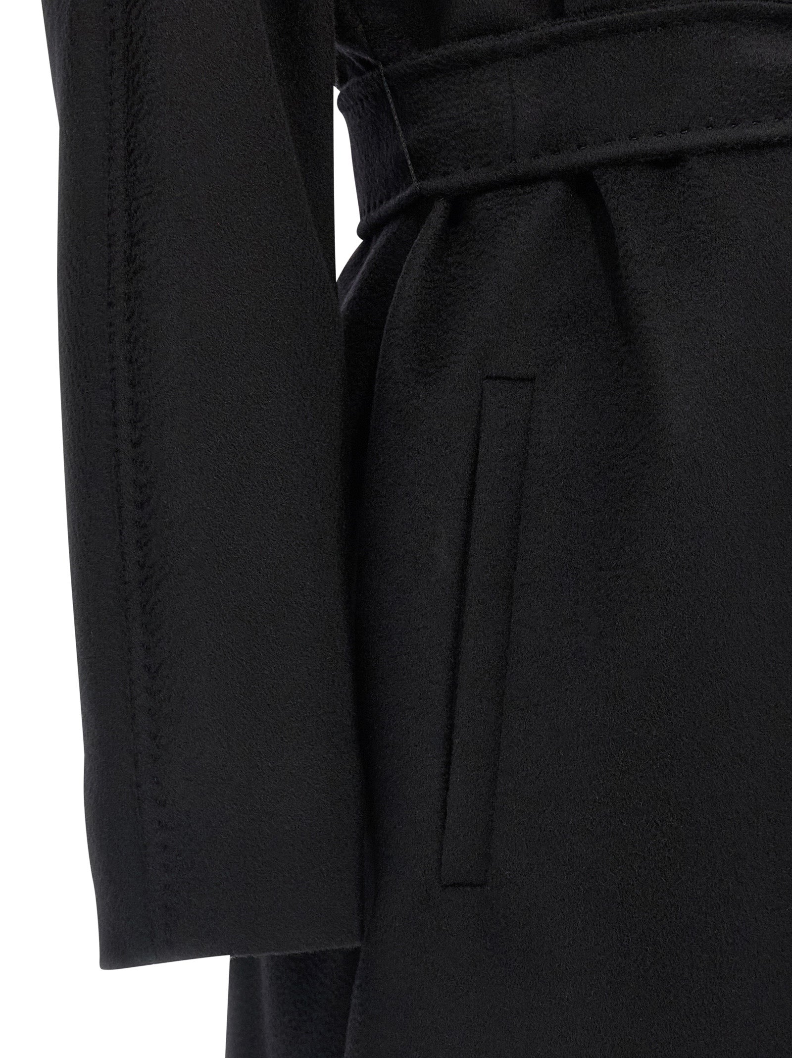 Max Mara Schwarzer Wollmantel aus reiner Schurwolle