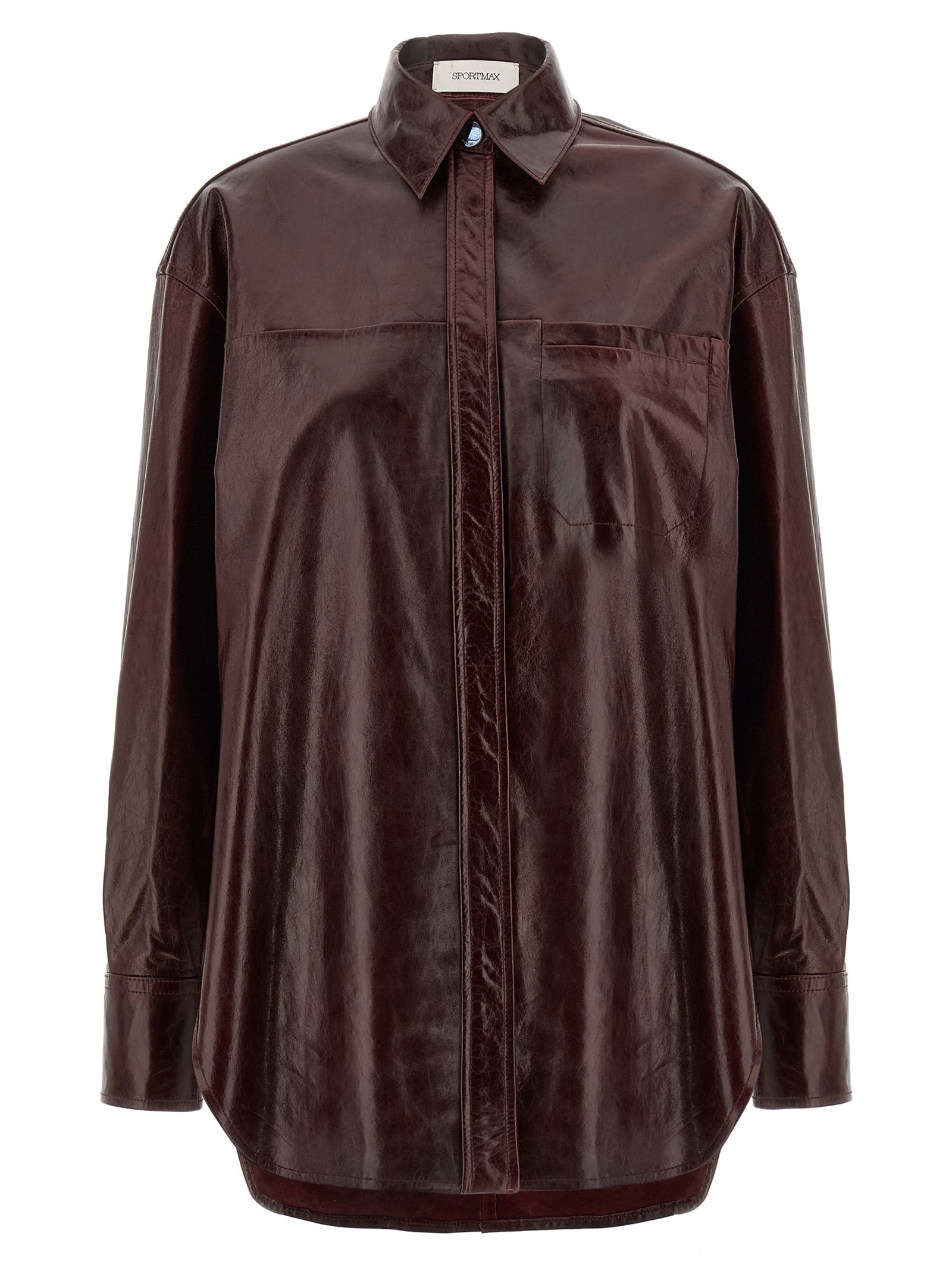 Sportmax Bordeaux Lammlederbluse