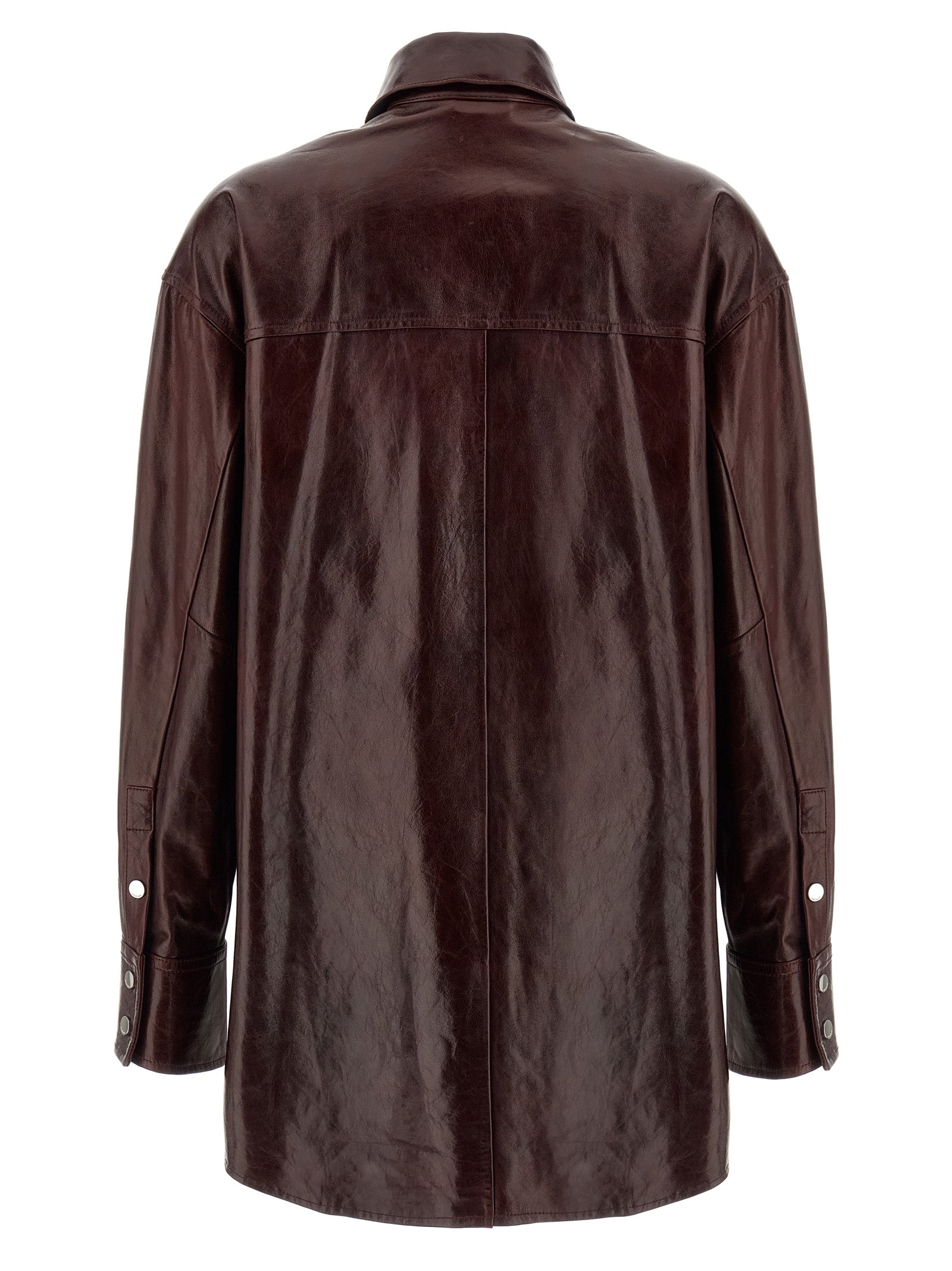 Sportmax Bordeaux Lammlederbluse