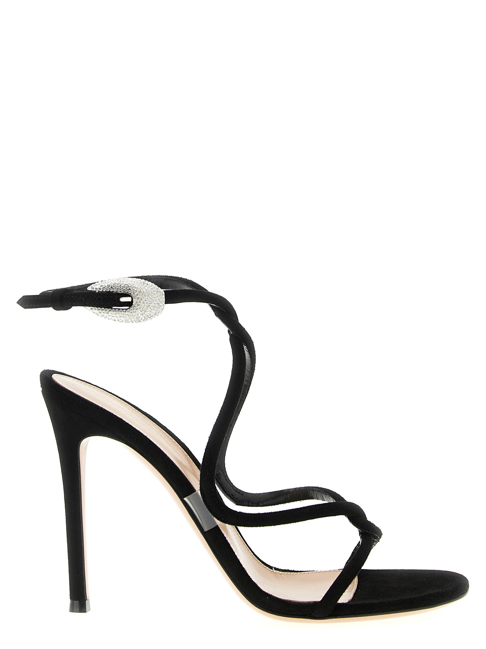 Gianvito Rossi Sandale mit Stiletto-Absatz aus schwarzem Wildleder