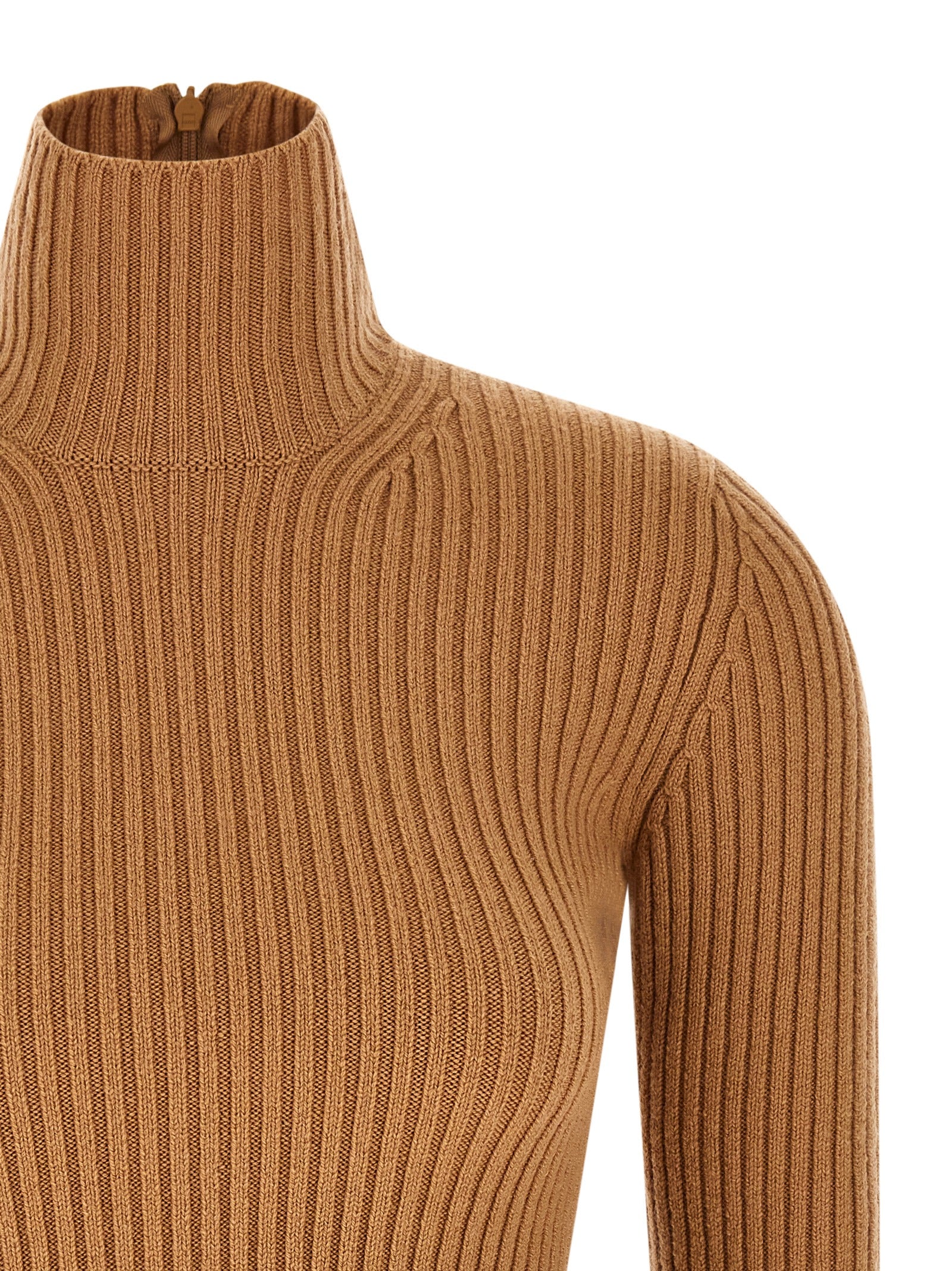 Max Mara Beige Wollstrickjacke