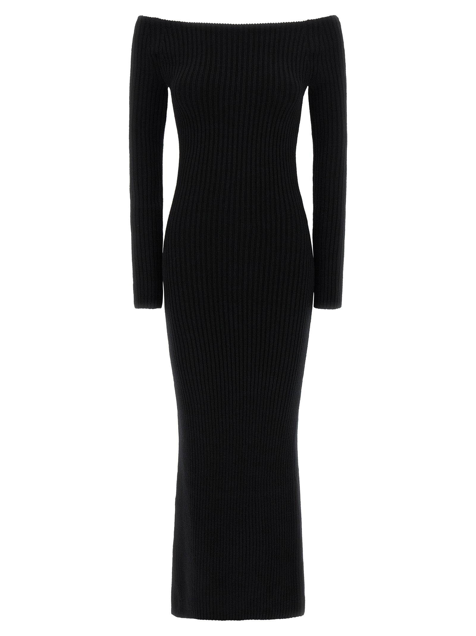 Max Mara Langes Wollkleid in Schwarz