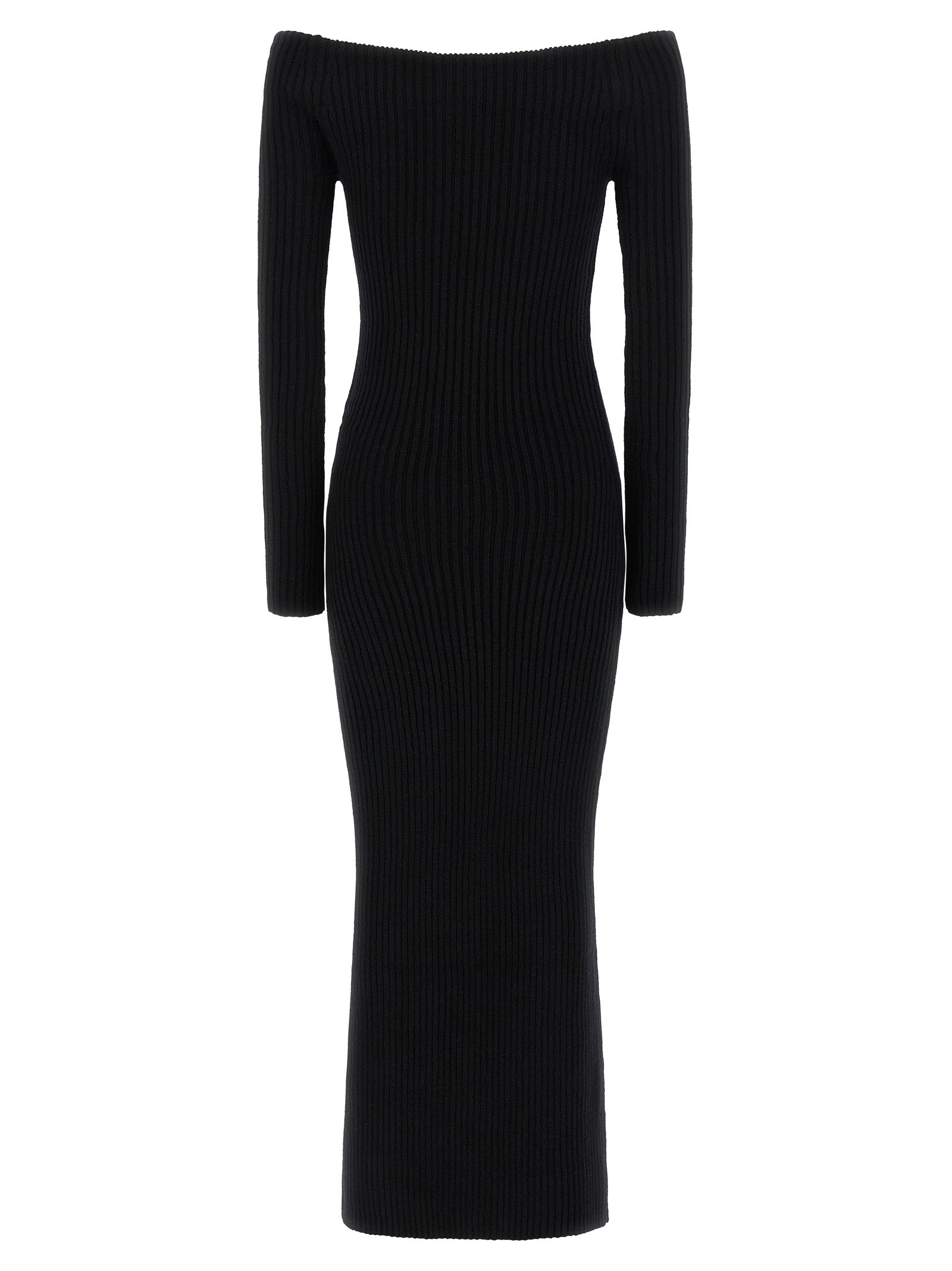 Max Mara Langes Wollkleid in Schwarz
