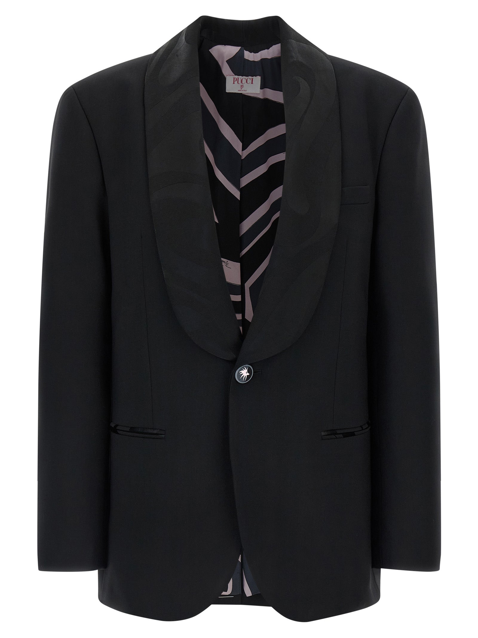 Emilio Pucci Schwarzer Blazer aus reiner Schurwolle