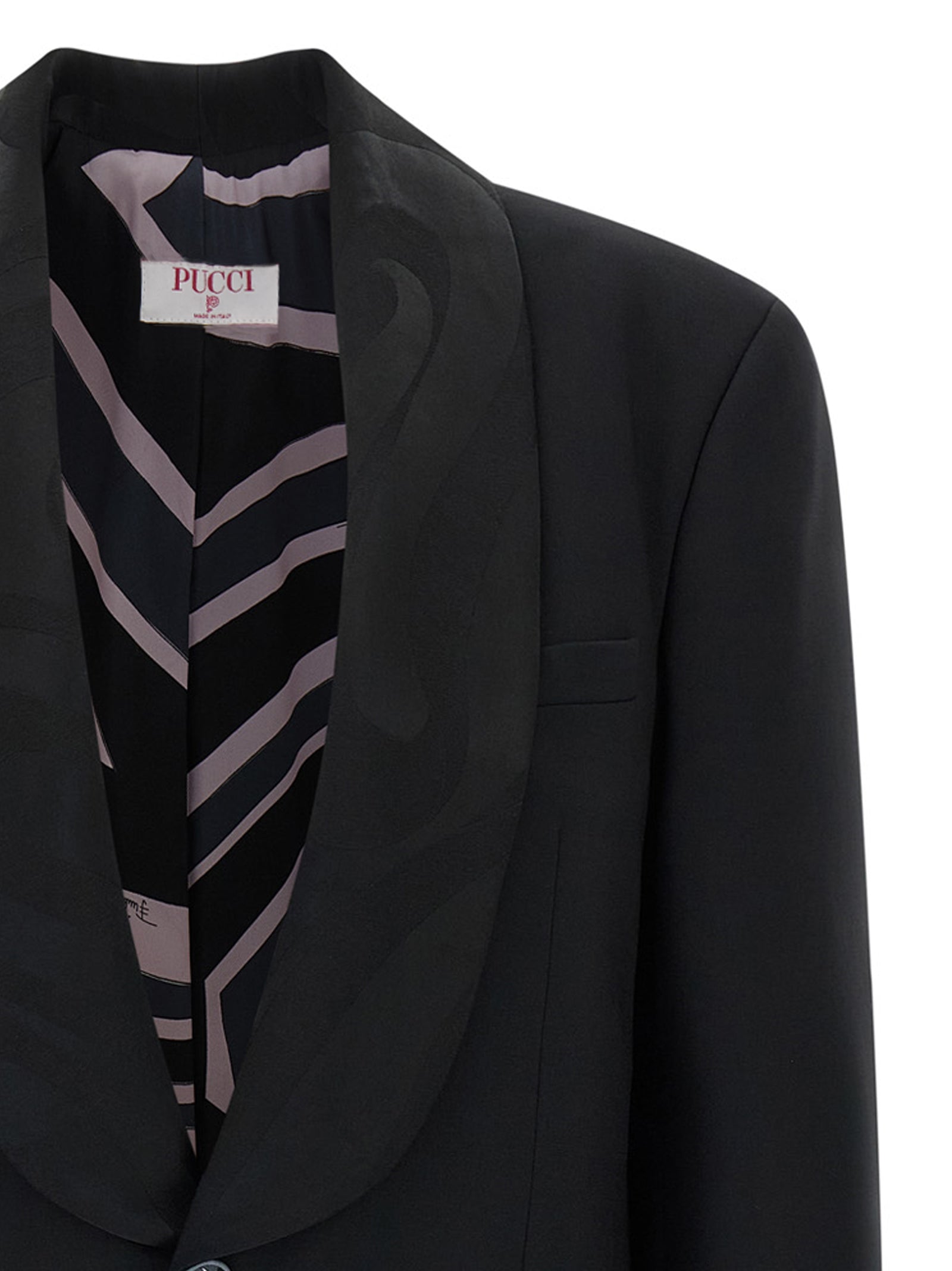Emilio Pucci Schwarzer Blazer aus reiner Schurwolle