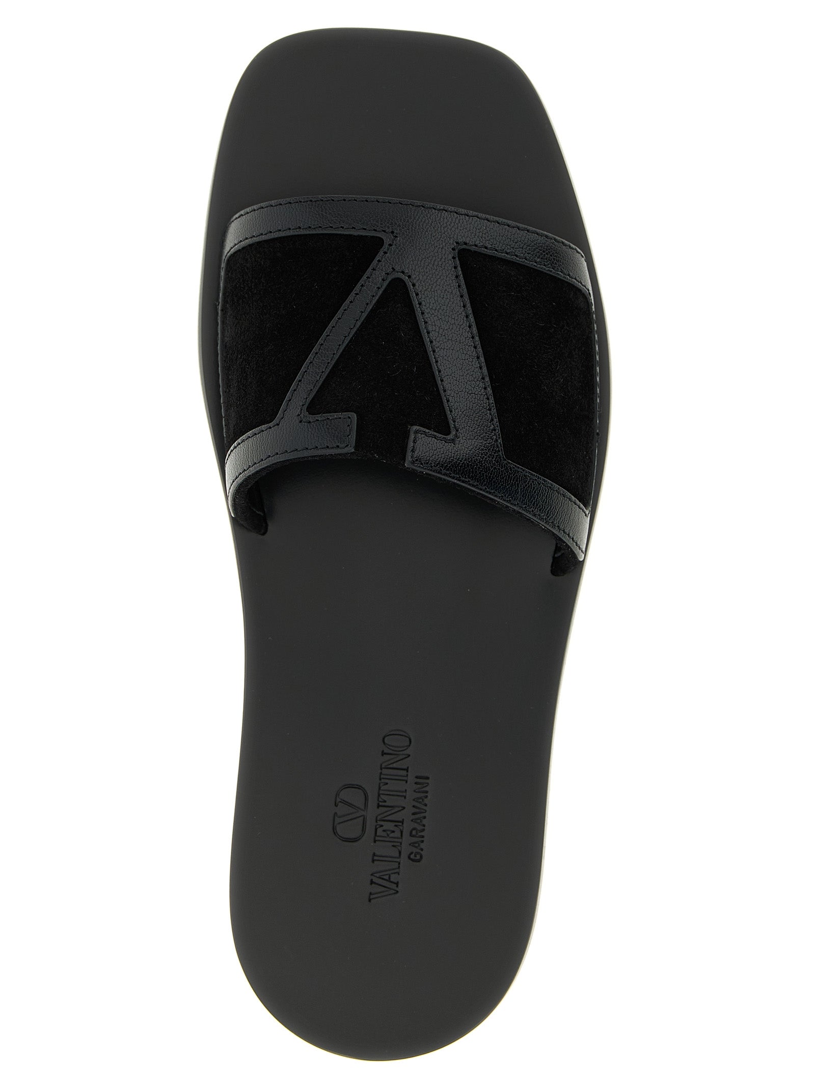 Valentino Garavani Schwarze Kalbsleder-Slipper