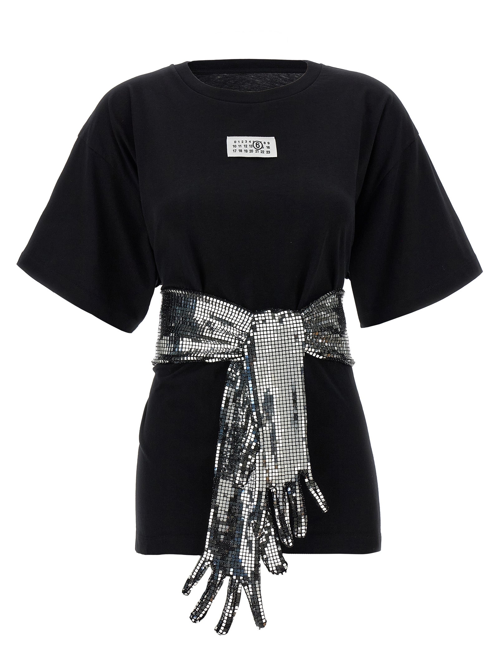 MM6 Maison Margiela Schwarzes Baumwoll-T-Shirt