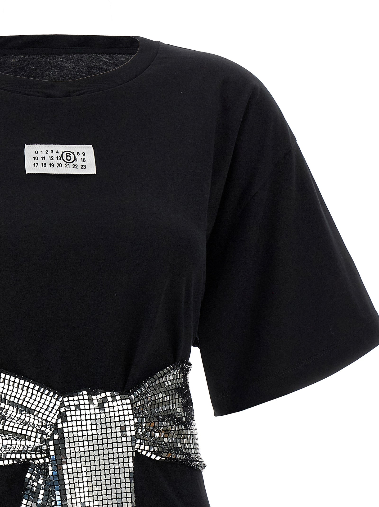 MM6 Maison Margiela Schwarzes Baumwoll-T-Shirt