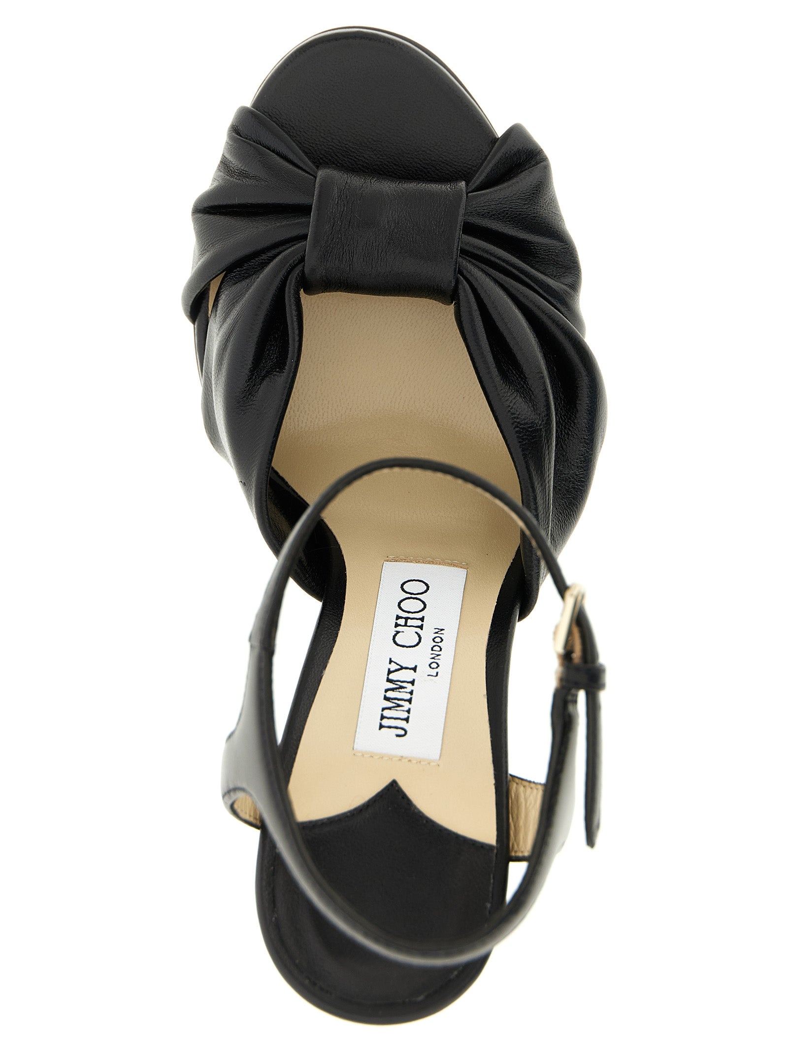 Jimmy Choo Schwarze Leder-Stiletto-Sandalen