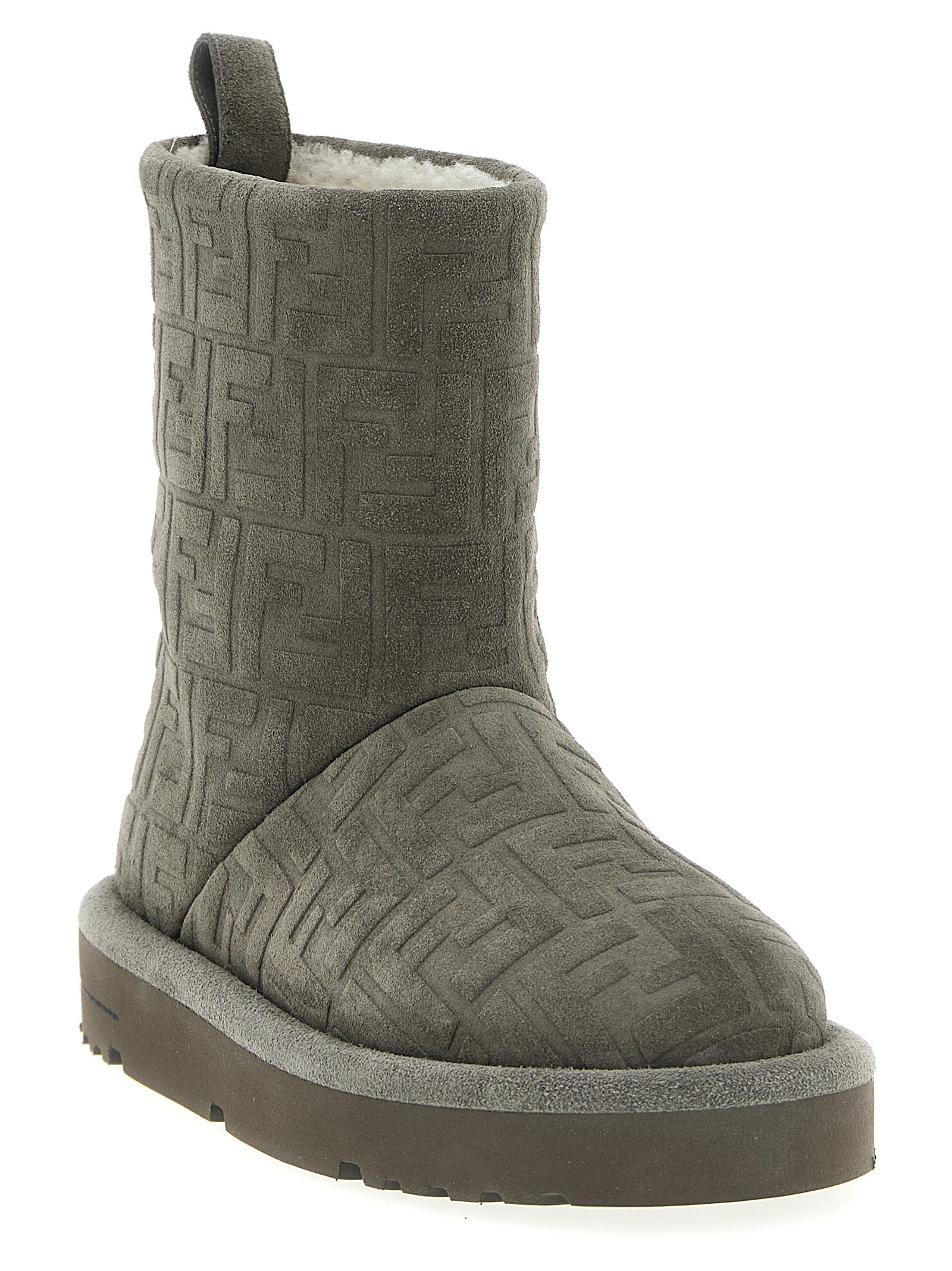Fendi Graue Stiefeletten aus Kalbsleder