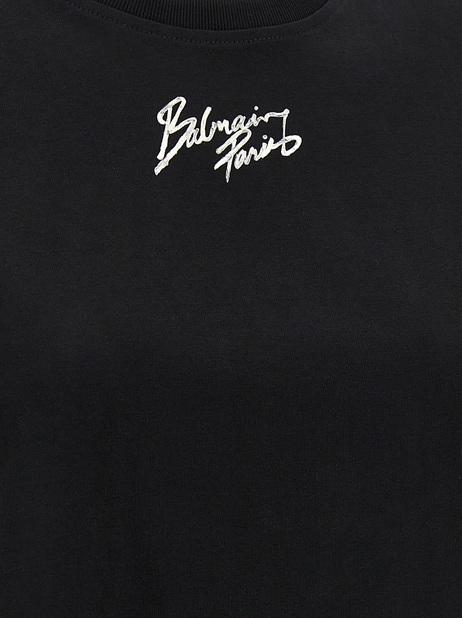 Balmain Schwarzes Baumwoll-T-Shirt