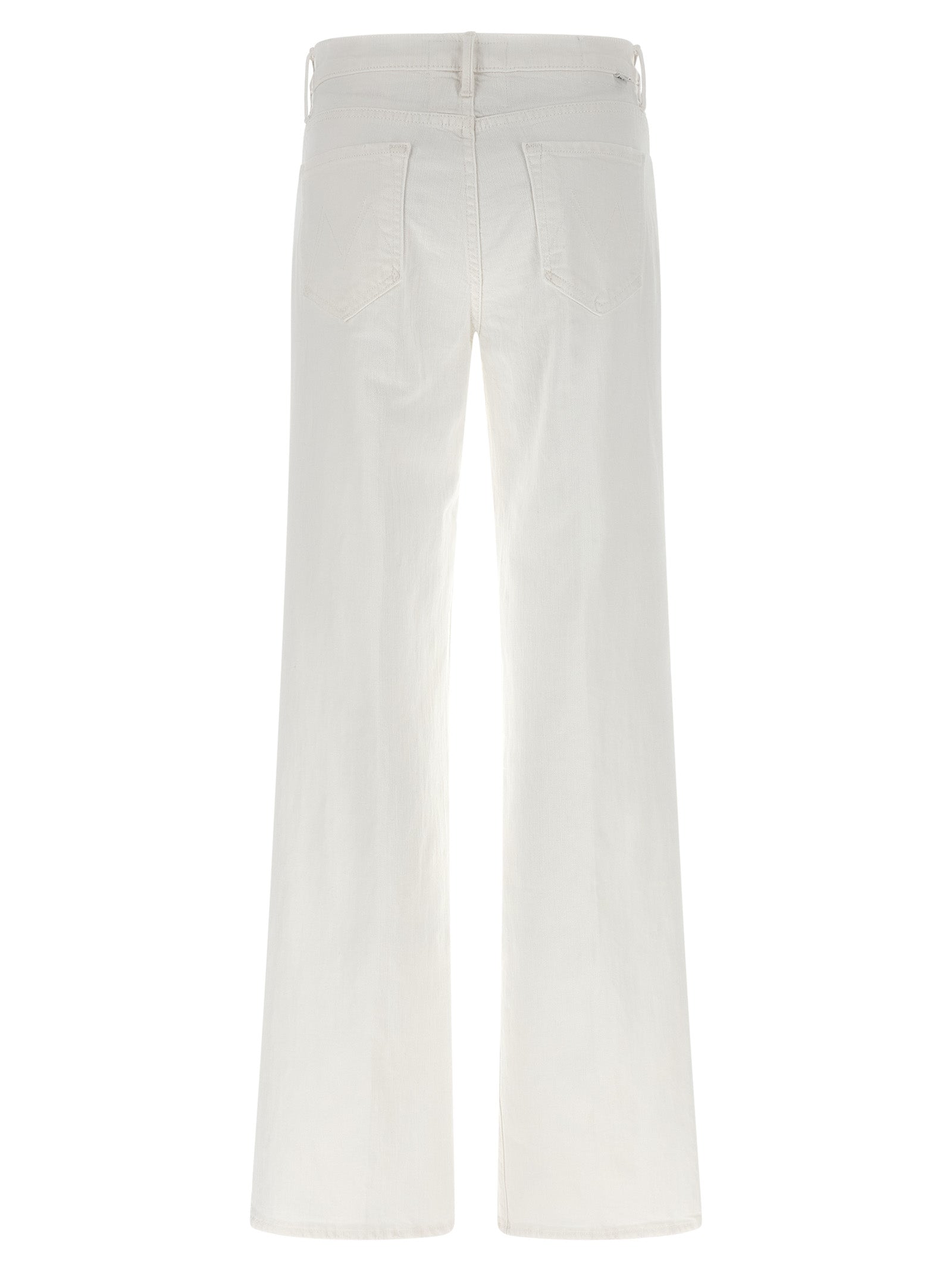 Mother Denim Weiße Baumwoll-Schlagjeans