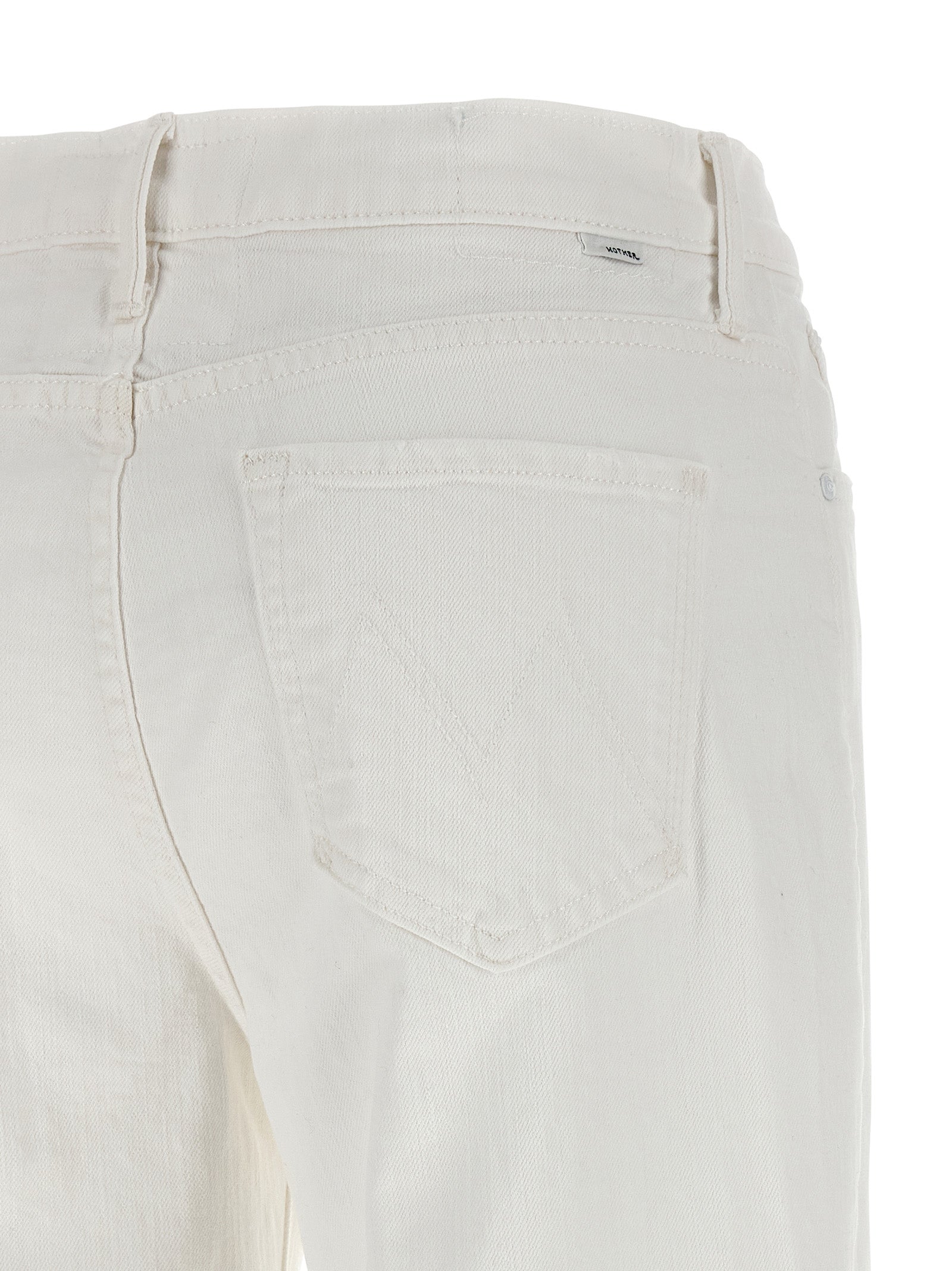 Mother Denim Weiße Baumwoll-Schlagjeans