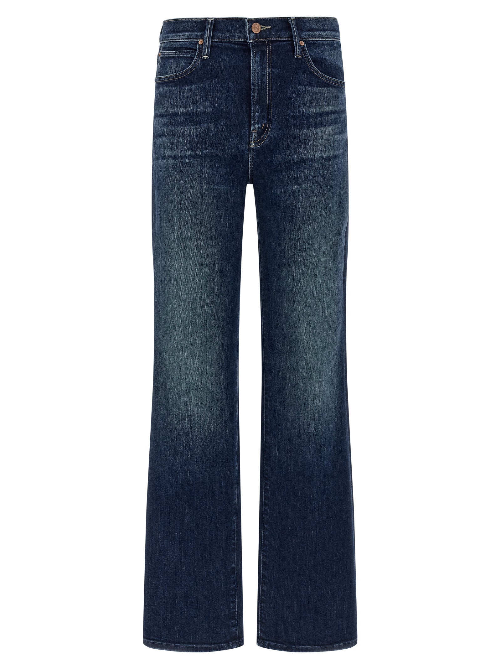 Mother Denim Blaue Jeans aus Baumwolle im geraden Schnitt