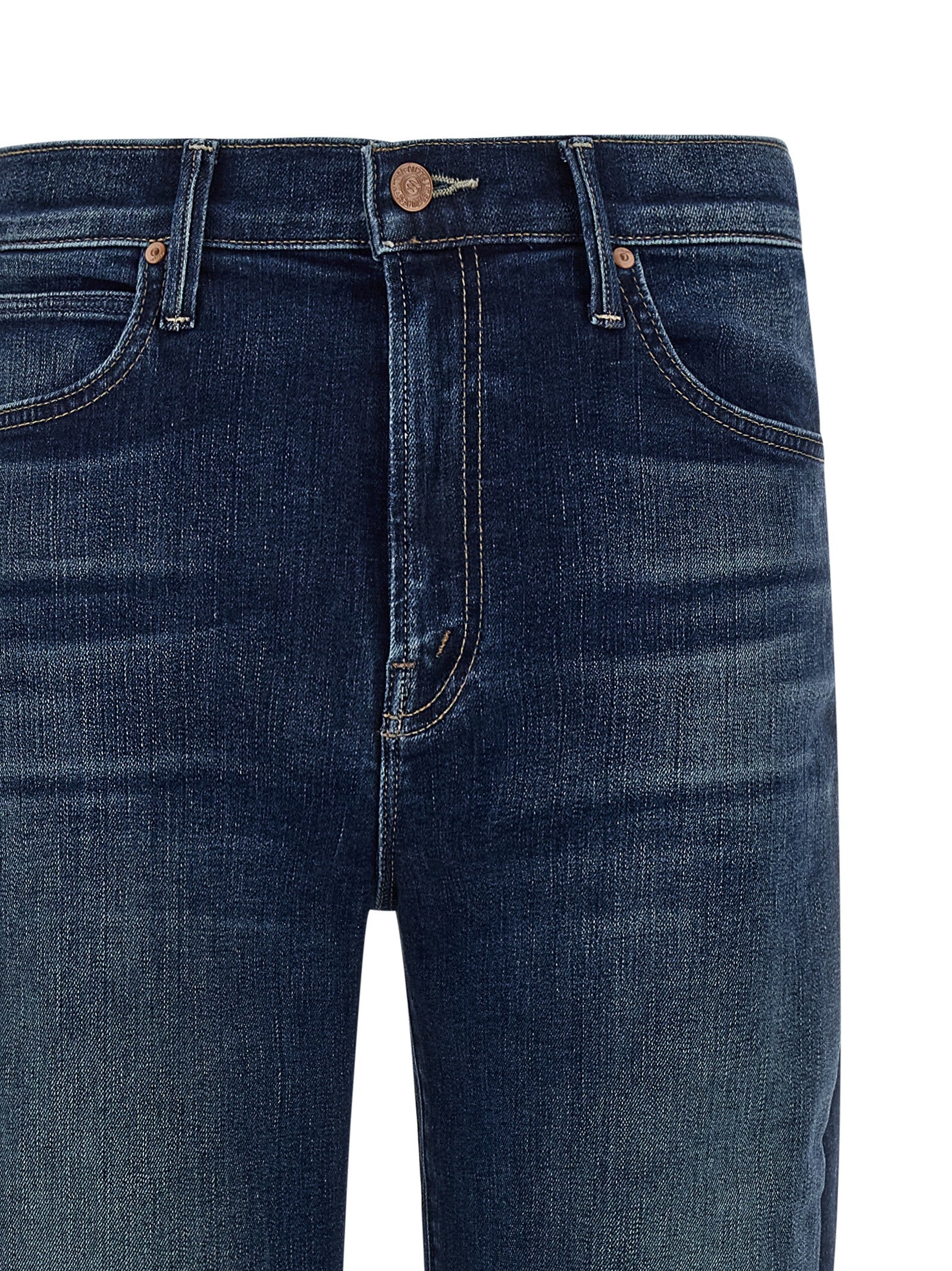 Mother Denim Blaue Jeans aus Baumwolle im geraden Schnitt