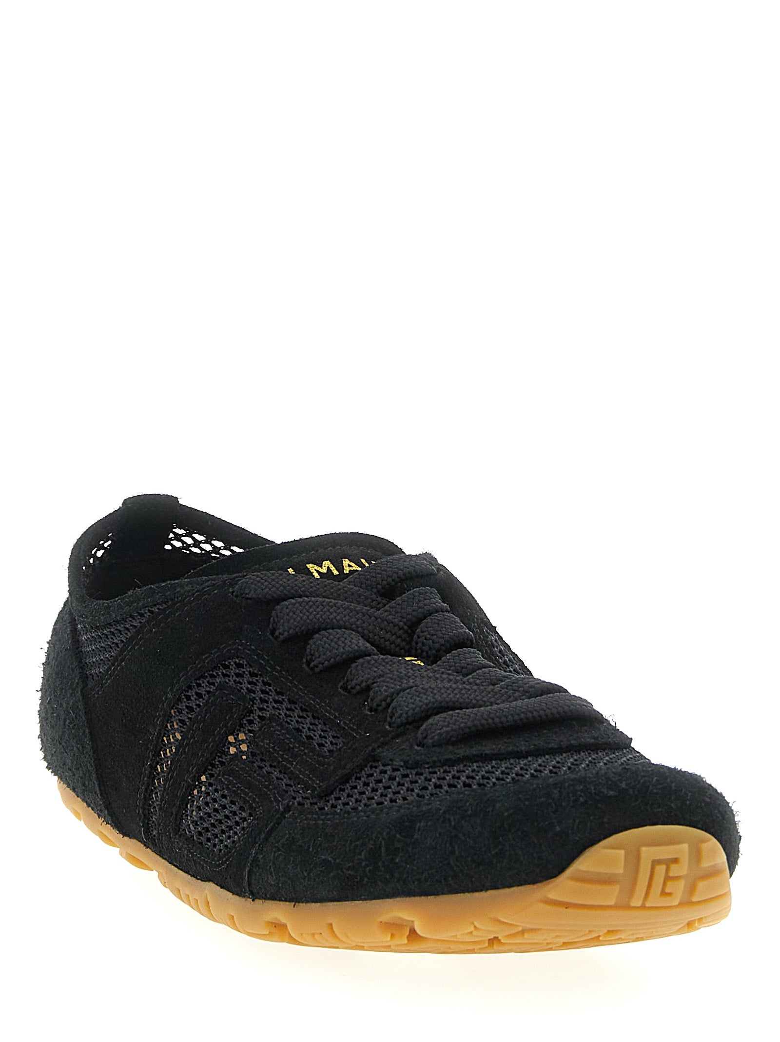 Balmain Schwarze Kalbsleder-Sneaker