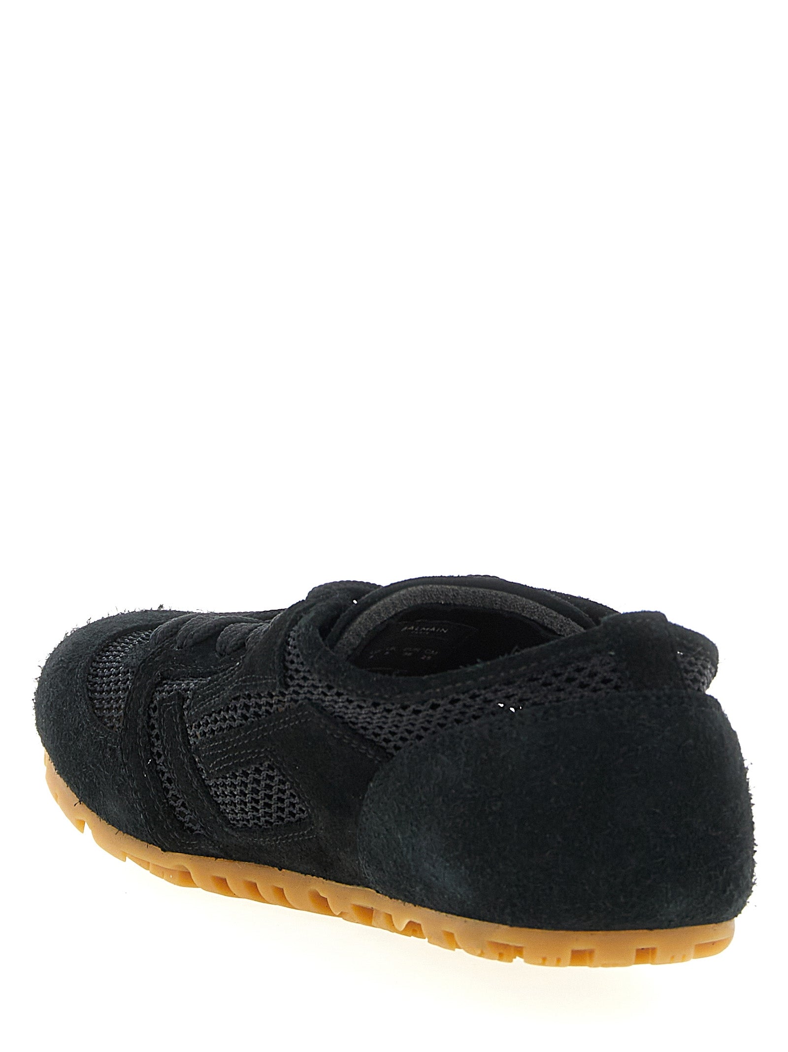 Balmain Schwarze Kalbsleder-Sneaker