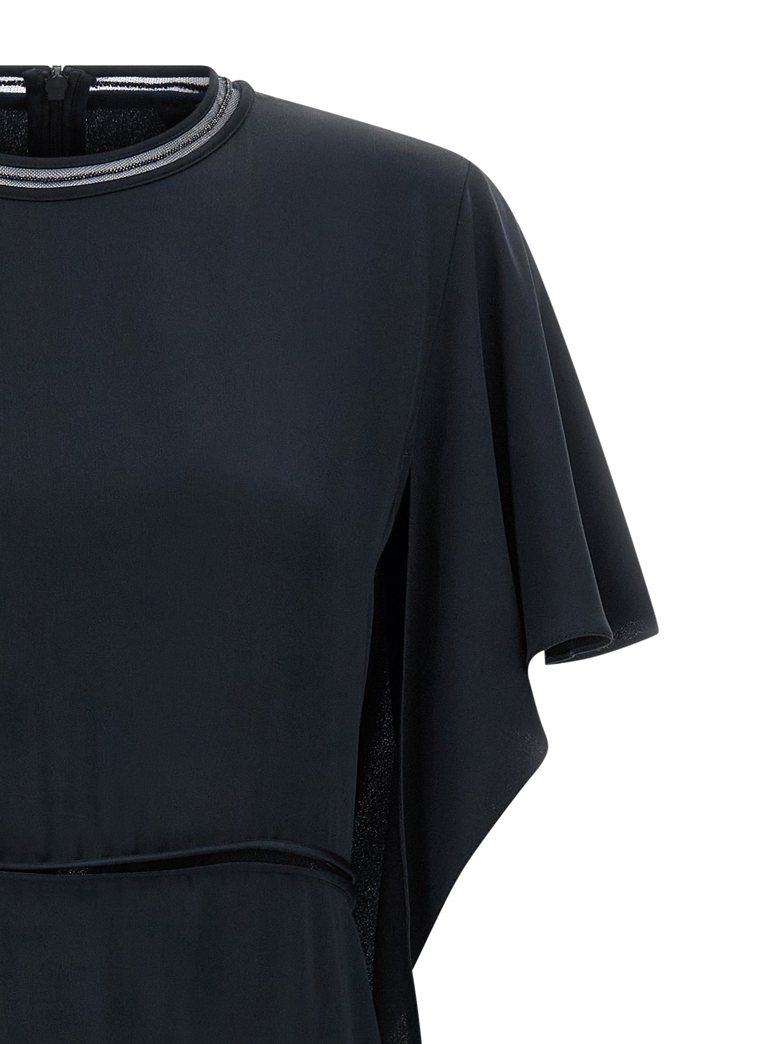 Fabiana Filippi Blaues Viskose-Midi-Kleid