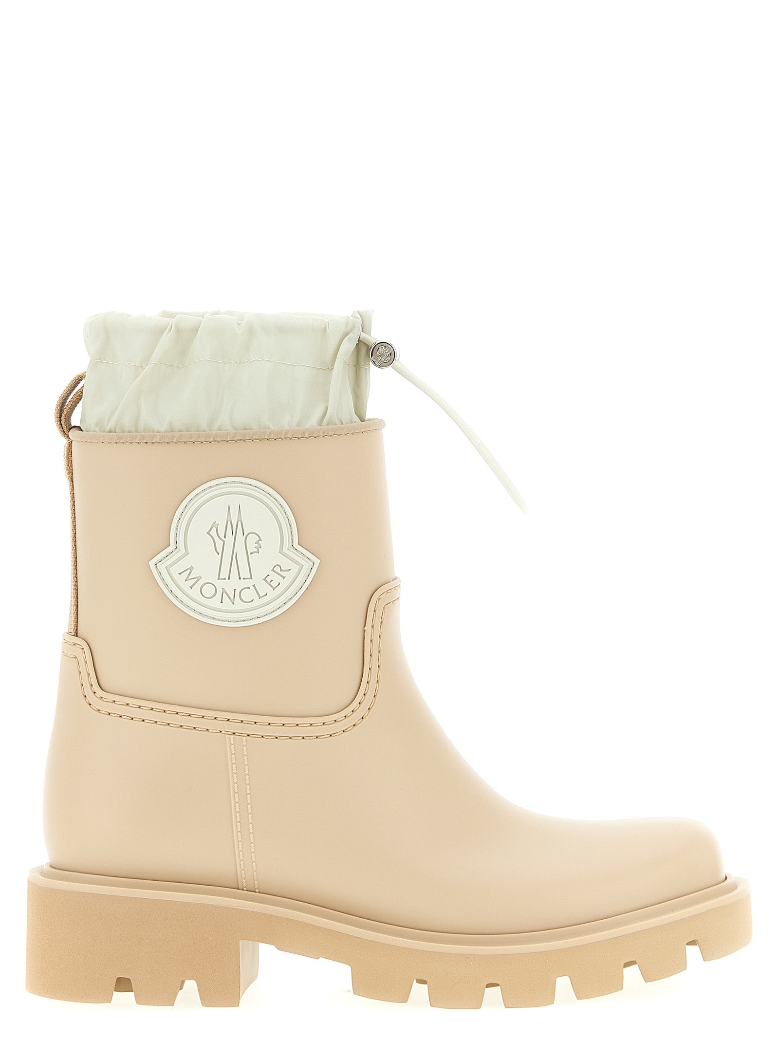Moncler Beige PVC Stiefeletten