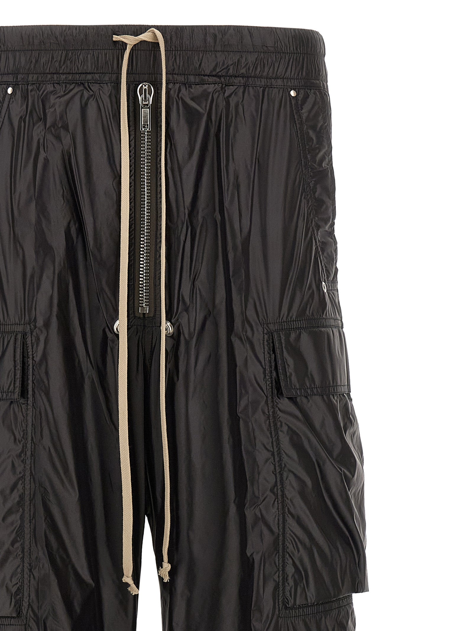 Rick Owens Schwarze Cargohose aus Nylon