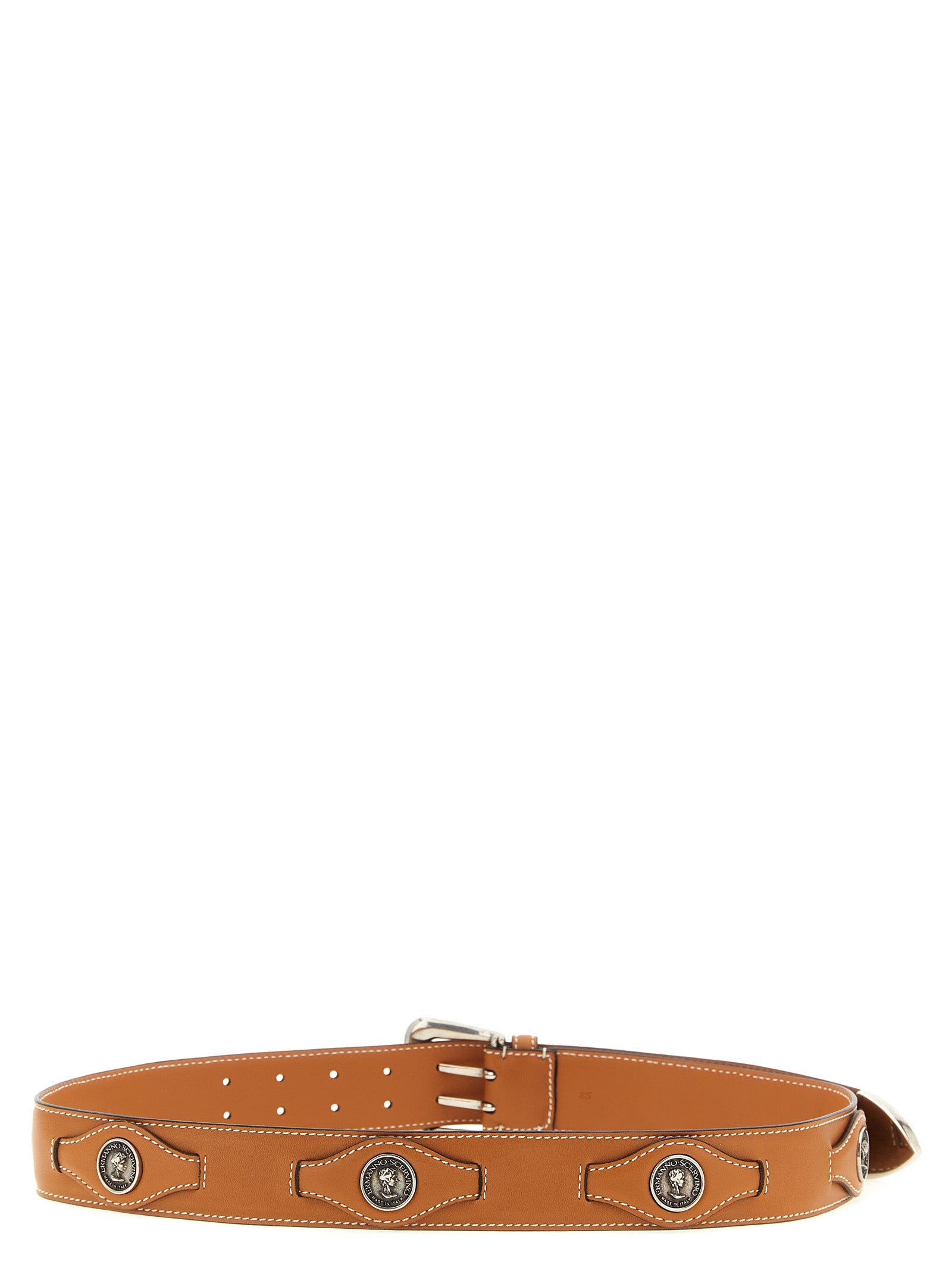 Ermanno Scervino Brauner Kalbsleder Gürtel Regular