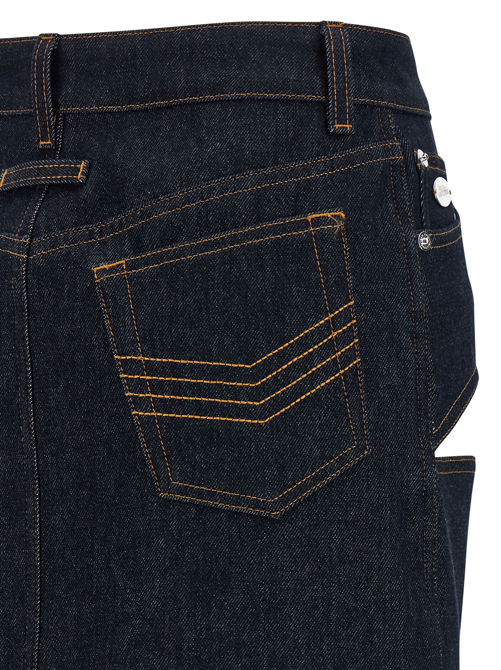 Jean Paul Gaultier Blauer Baumwoll-Maxirock