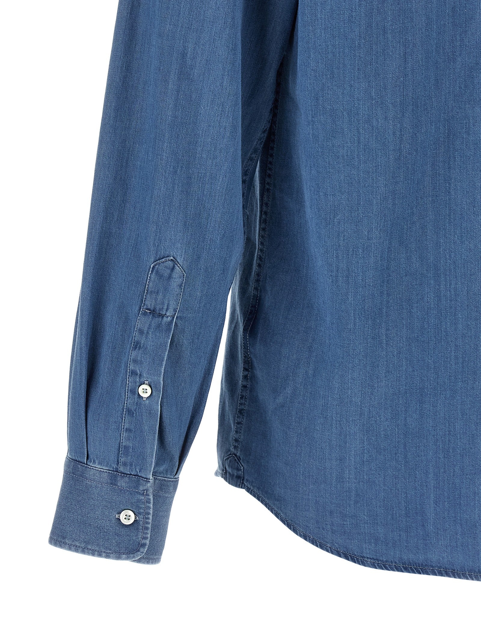 Brunello Cucinelli Blaue Baumwollbluse