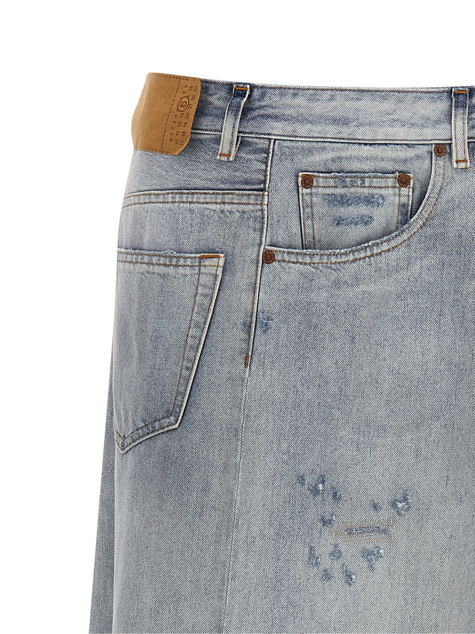MM6 Maison Margiela Blaue Baumwoll-Minirock