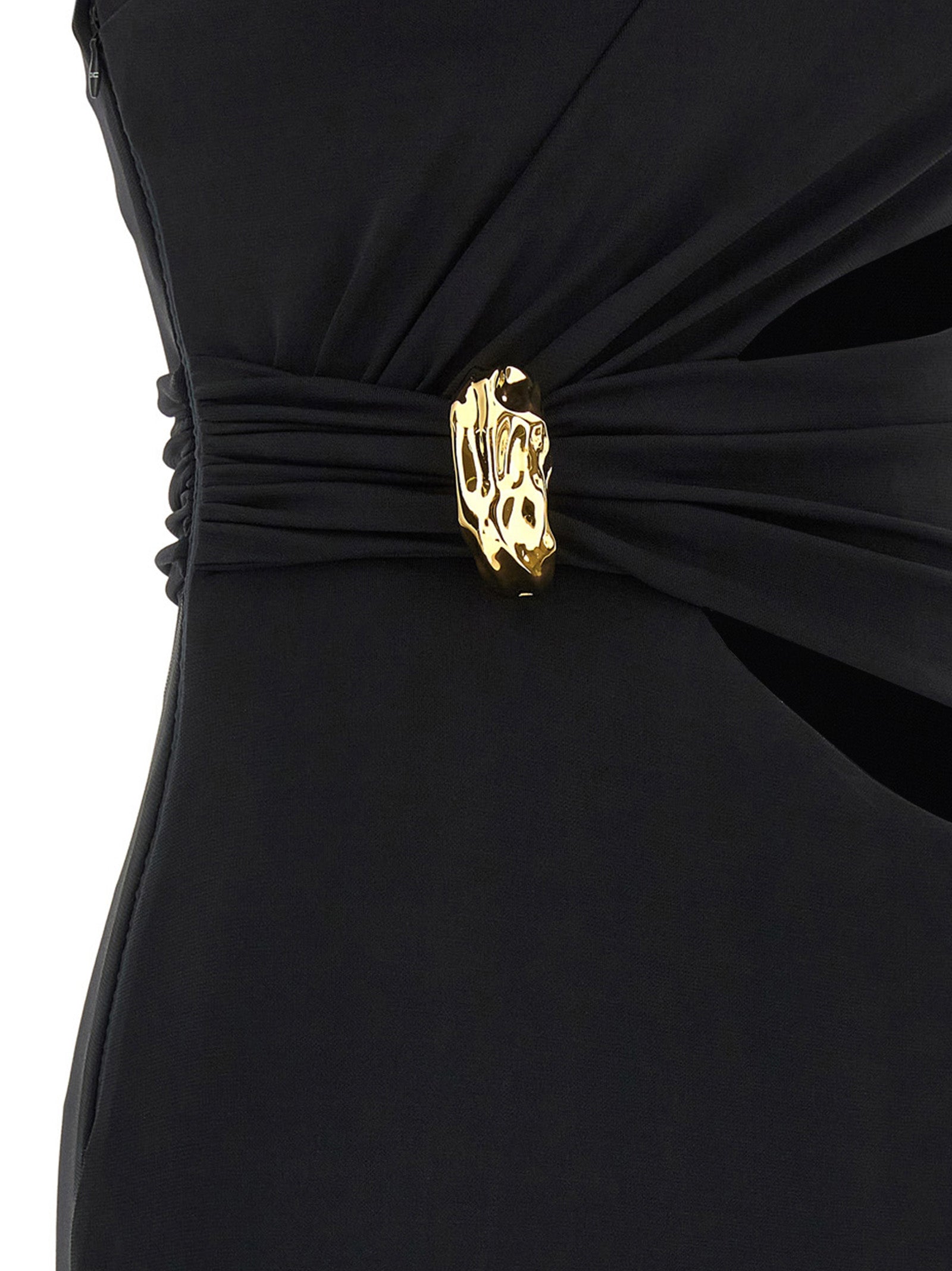Elisabetta Franchi Schwarzes Viskose-Maxikleid