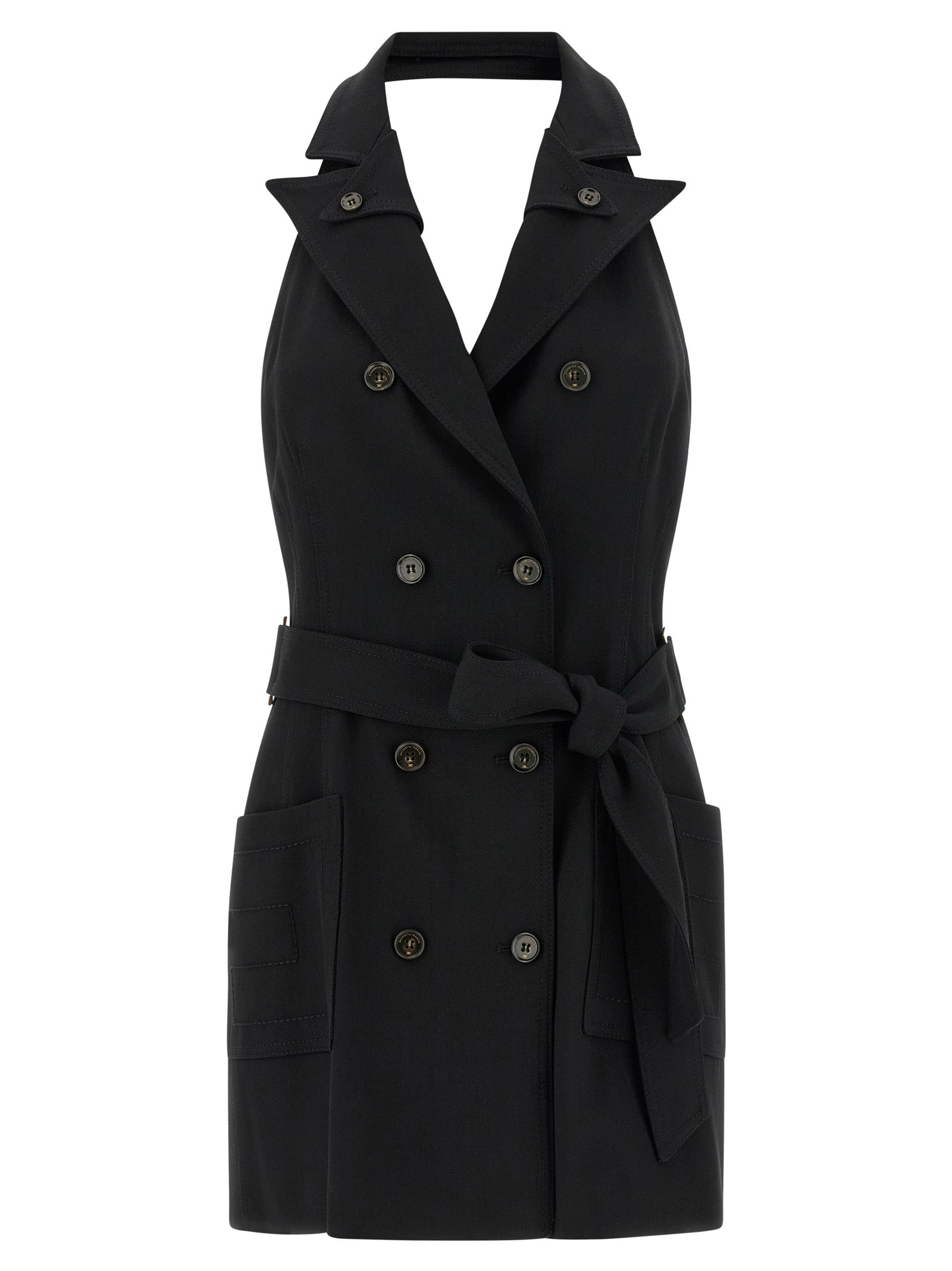 Elisabetta Franchi Schwarzes Viskose-Kurzkleid