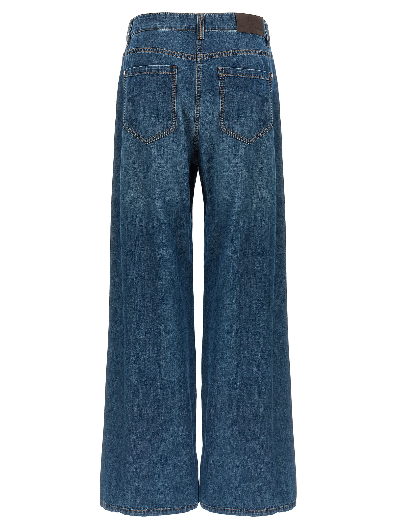 Brunello Cucinelli Blaue Baumwolljeans im Relaxed Fit