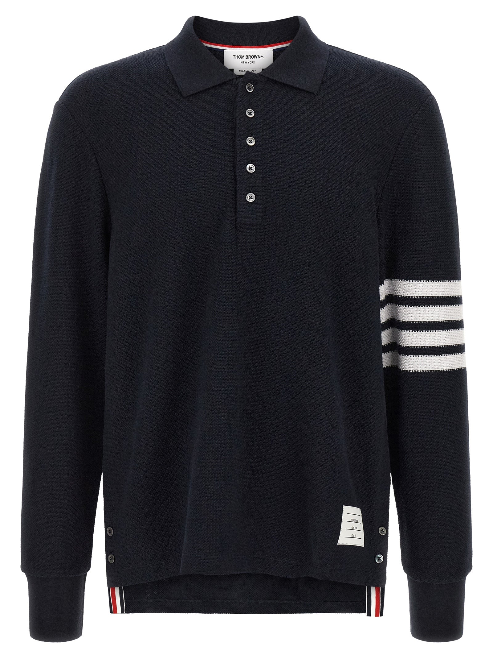 Thom Browne Blaues Baumwoll-Polohemd