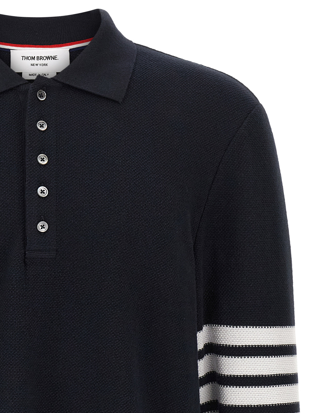 Thom Browne Blaues Baumwoll-Polohemd