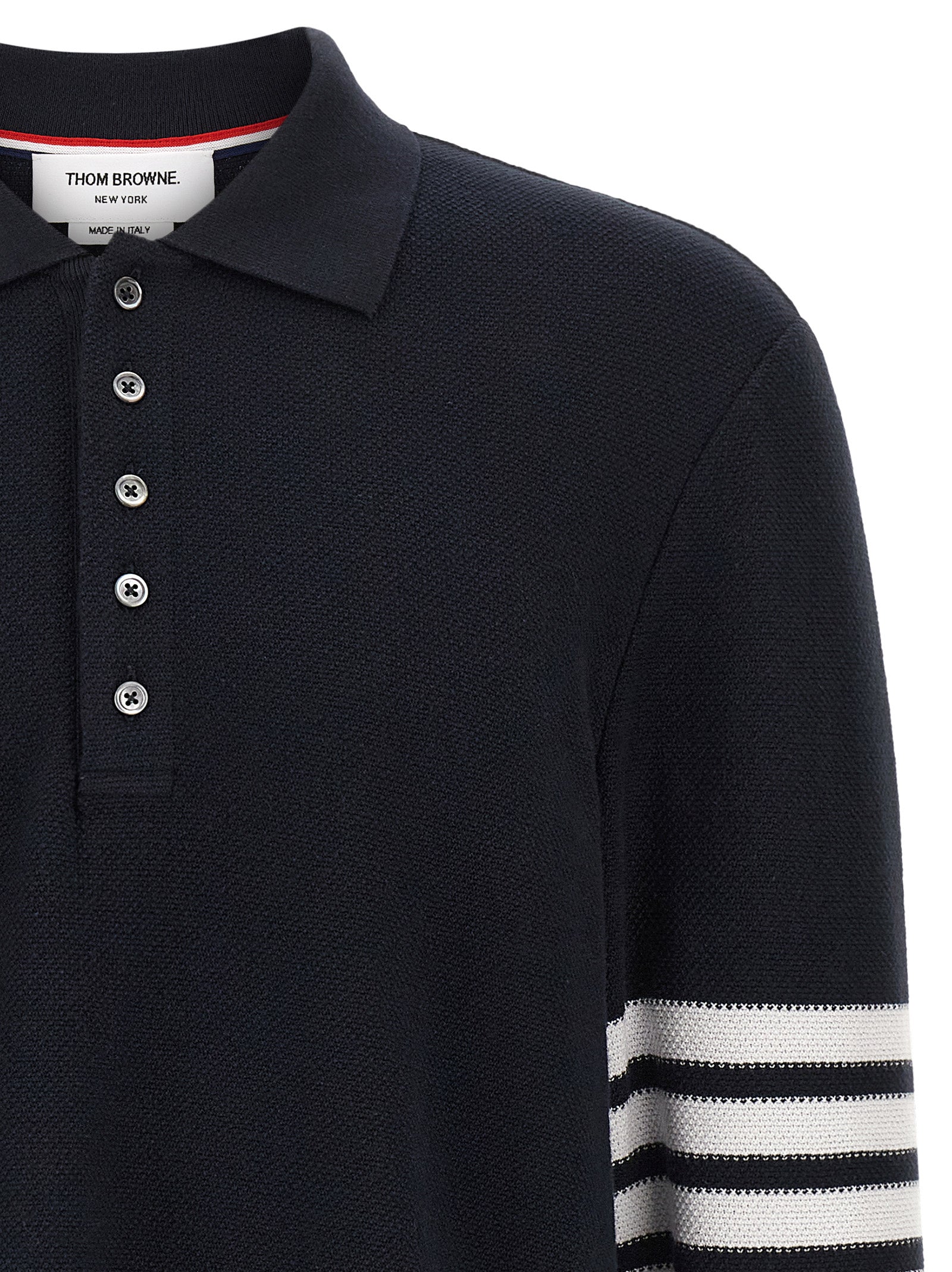 Thom Browne Blaues Baumwoll-Polohemd