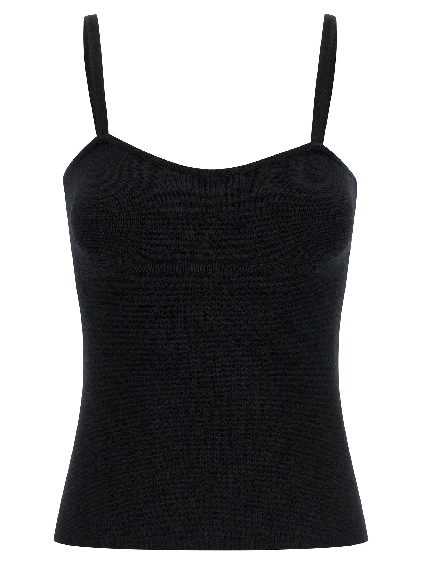 Max Mara Schwarze Tanktops aus reiner Schurwolle