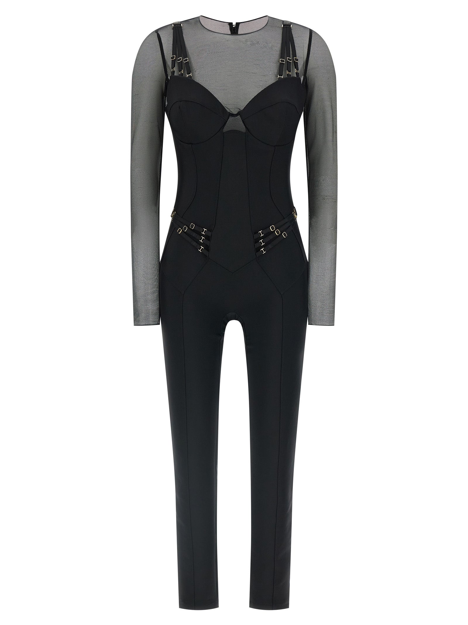 Elisabetta Franchi Schwarzer Polyamid-Jumpsuit