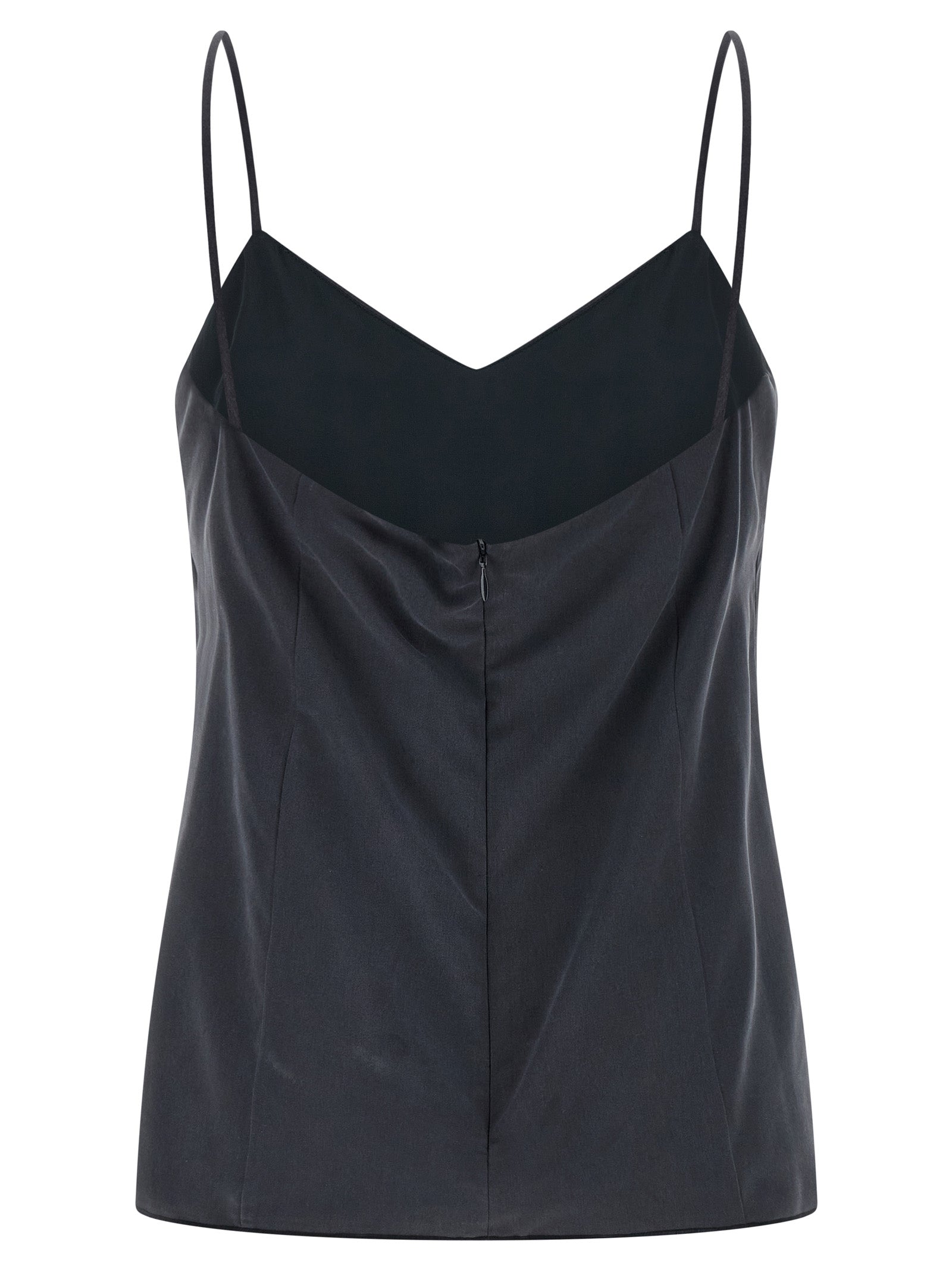 Max Mara Graues ärmelloses Seidentop