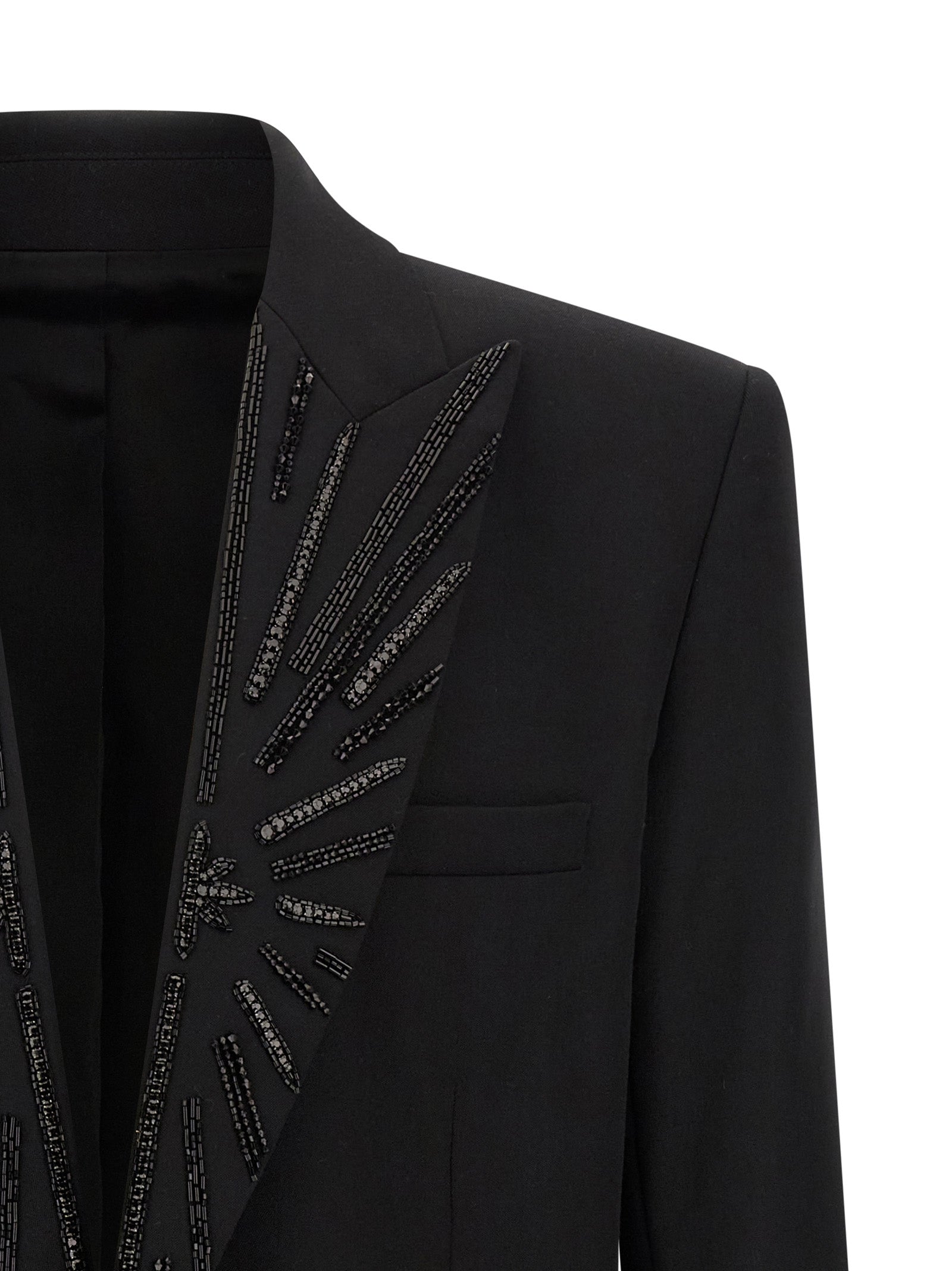 Balmain Schwarzer Blazer aus reiner Schurwolle