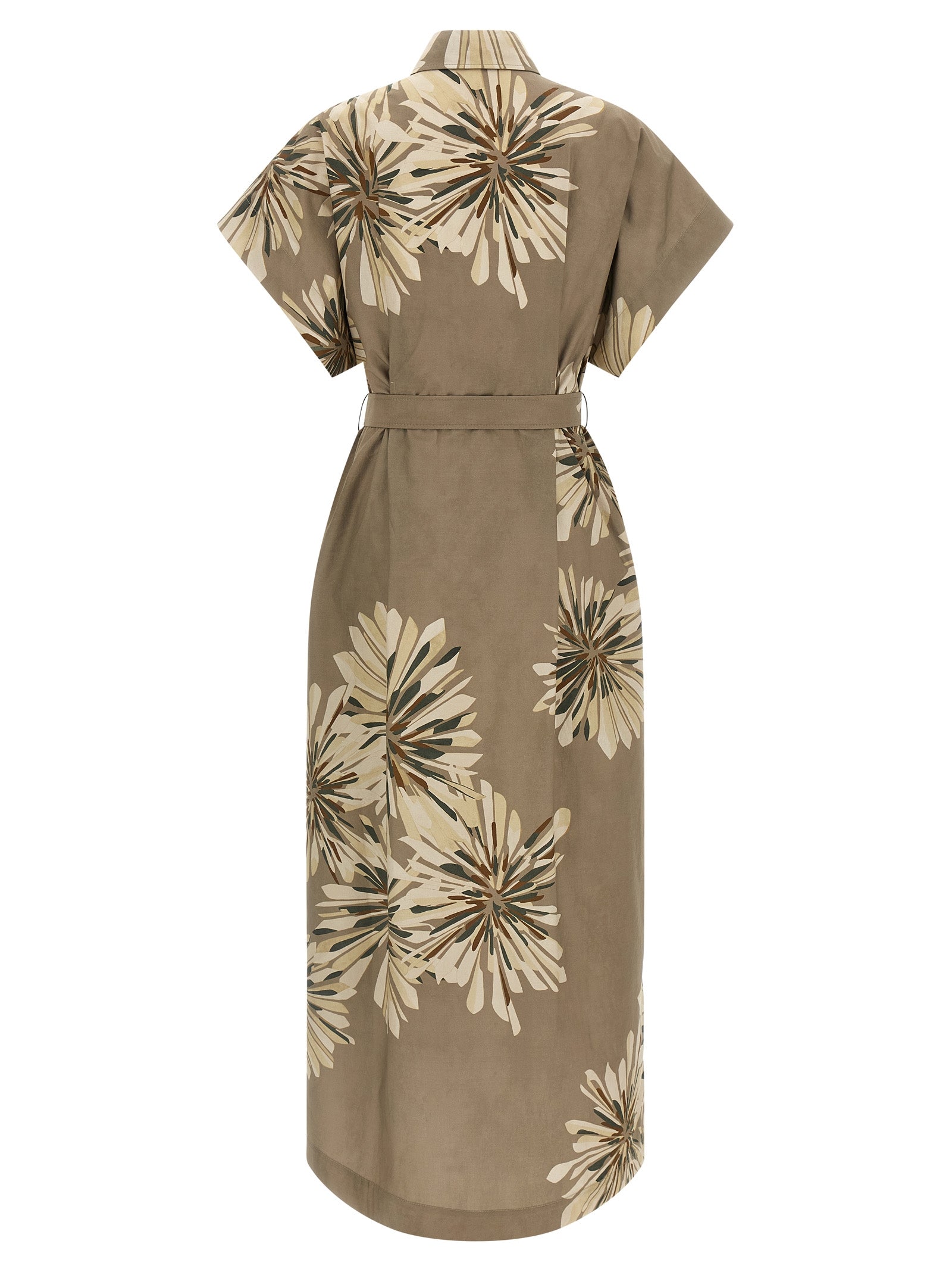 Brunello Cucinelli Zweifarbige Baumwoll-Maxikleid