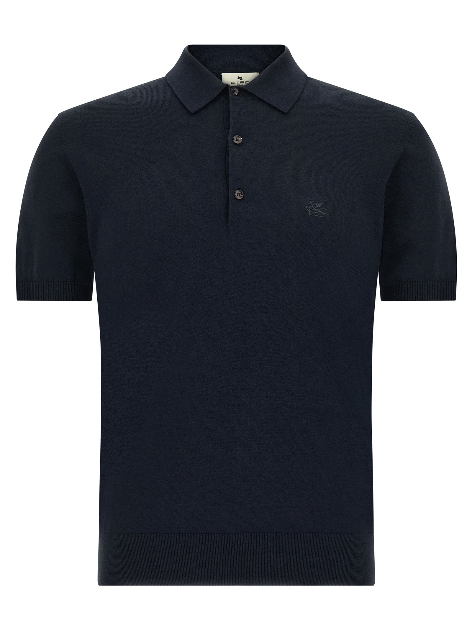 Etro Blaues Baumwoll-Polohemd