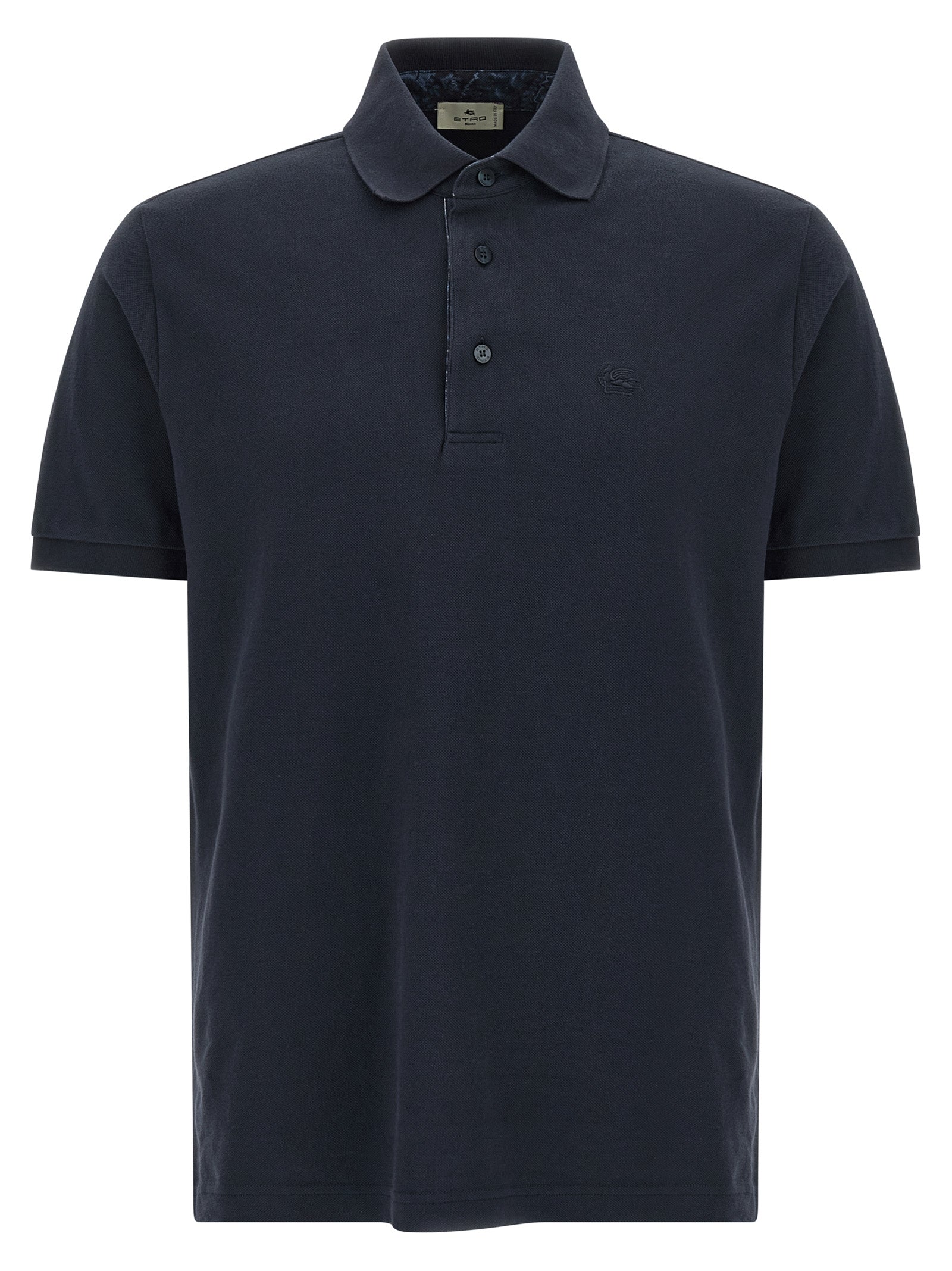 Etro Blaues Baumwoll-Polohemd