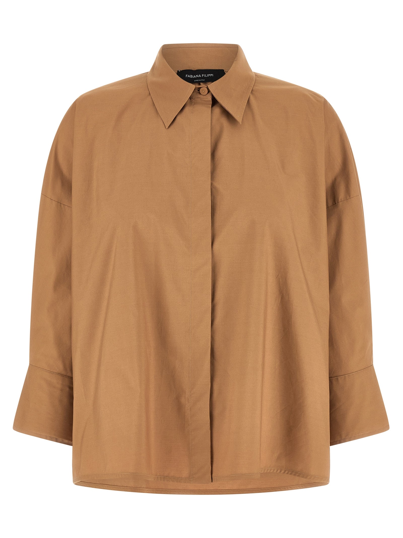 Fabiana Filippi Braune Baumwollbluse