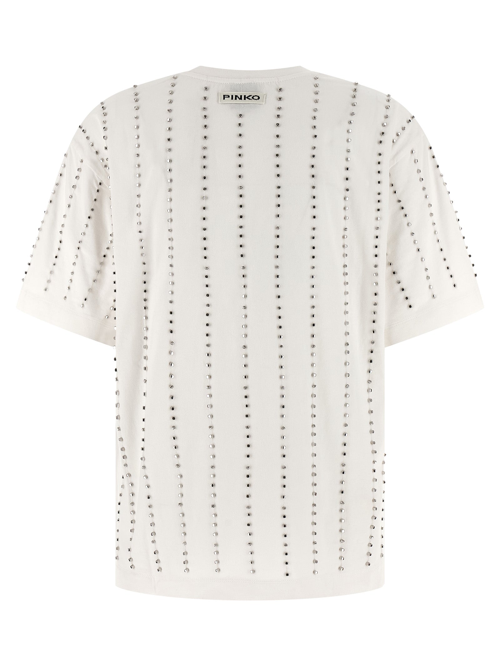 PINKO Weißes Baumwoll-T-Shirt