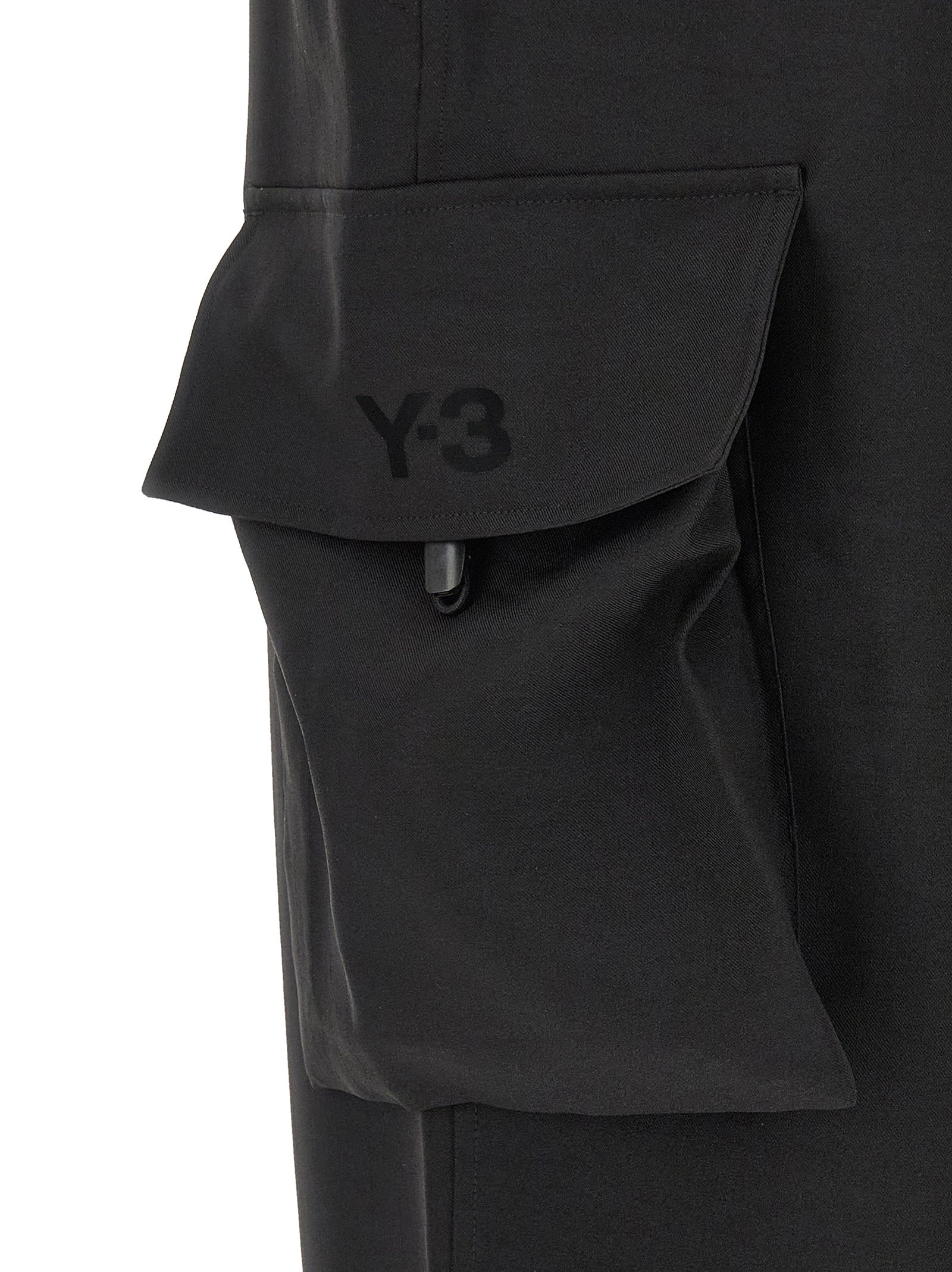 Y-3 Schwarze Cargohose aus Polyester