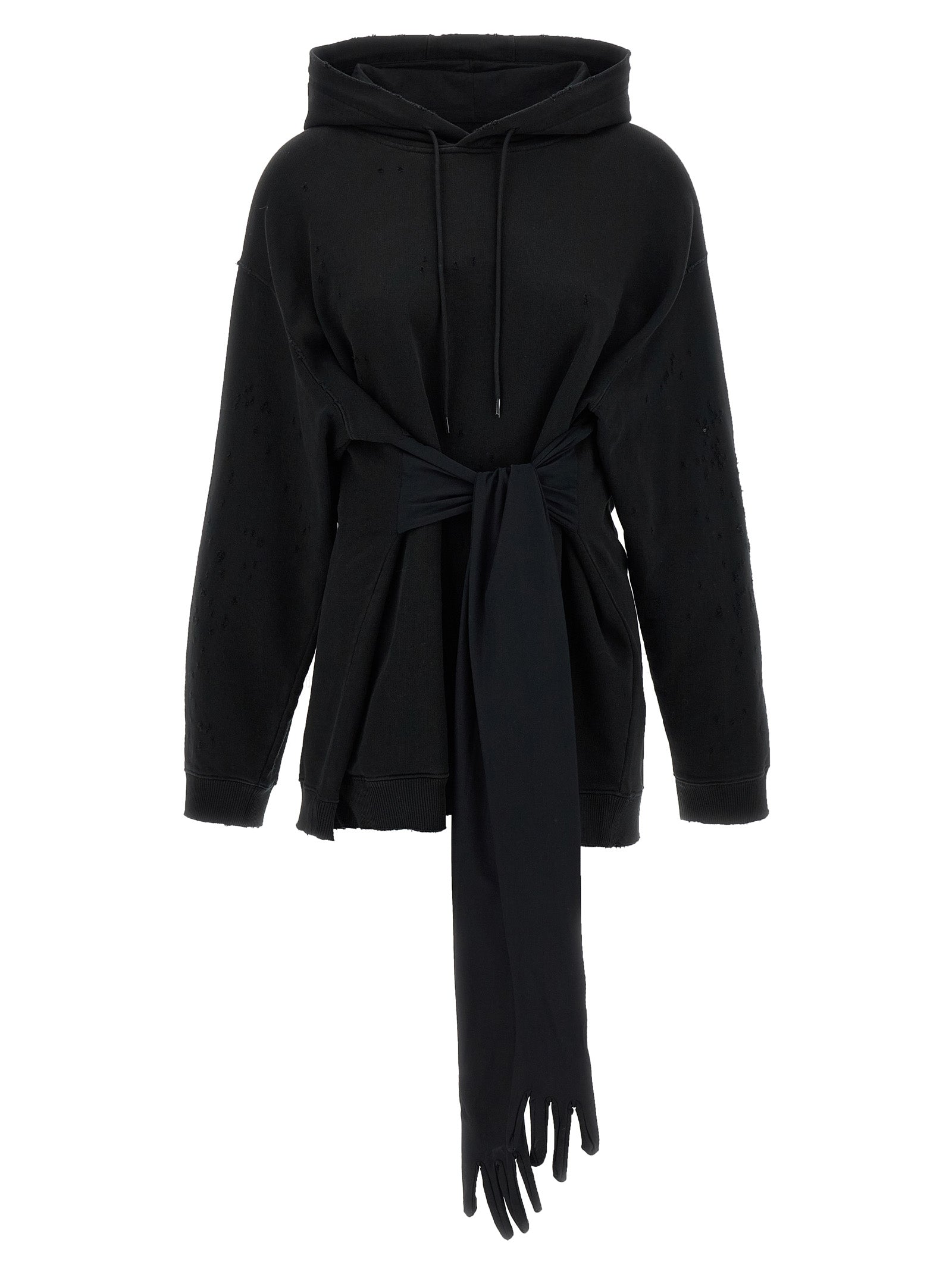 MM6 Maison Margiela Schwarzes kurzes Baumwollkleid