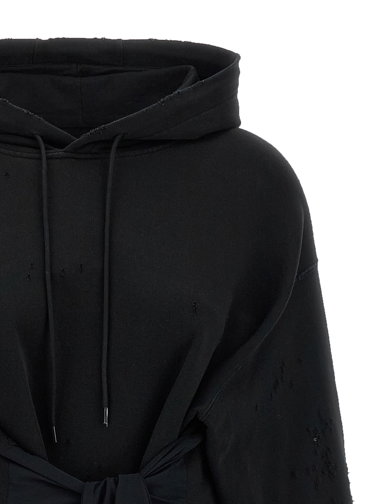 MM6 Maison Margiela Schwarzes kurzes Baumwollkleid